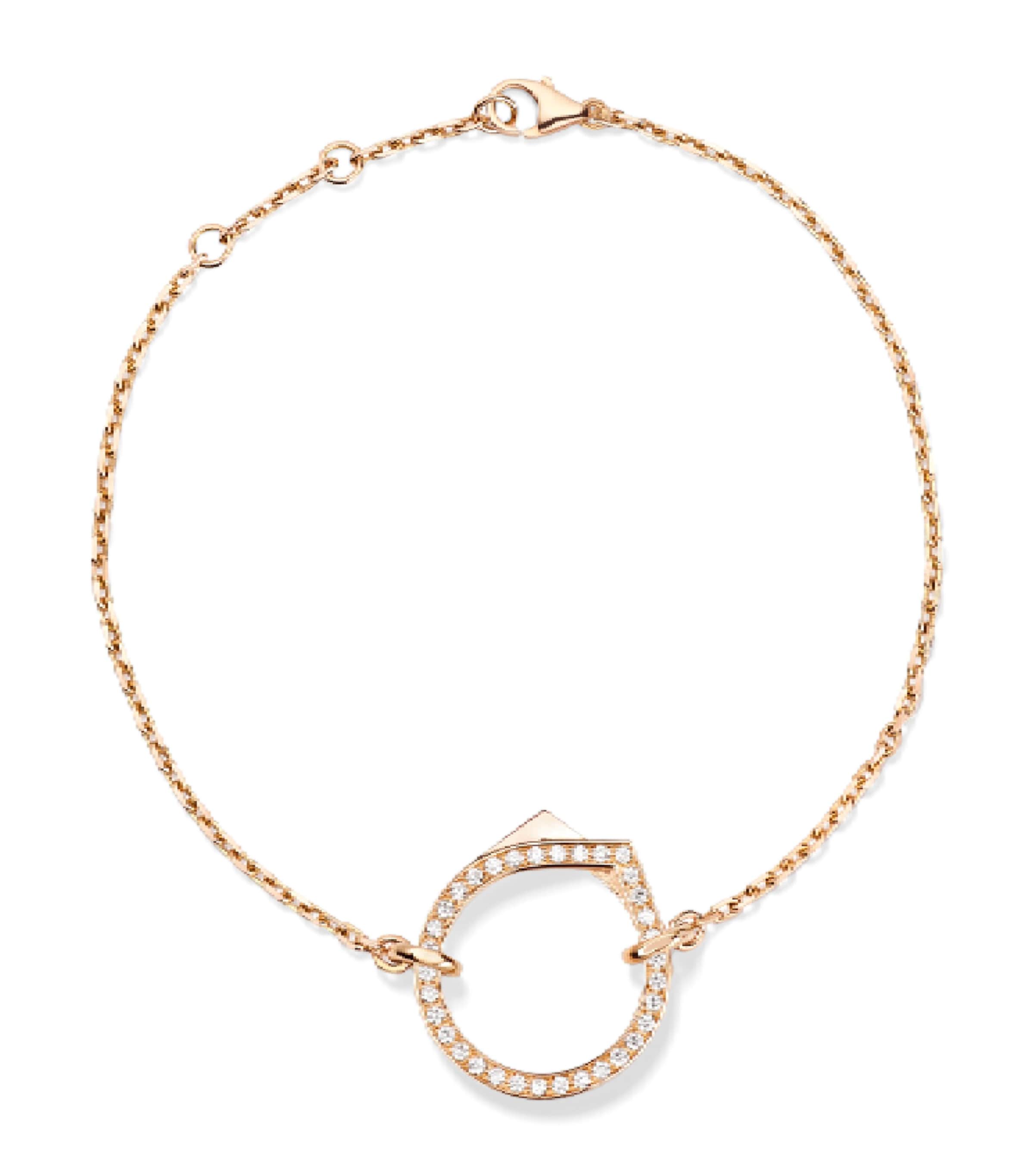 Repossi Pink Gold and Diamond Antifer Bracelet Pink Gold
