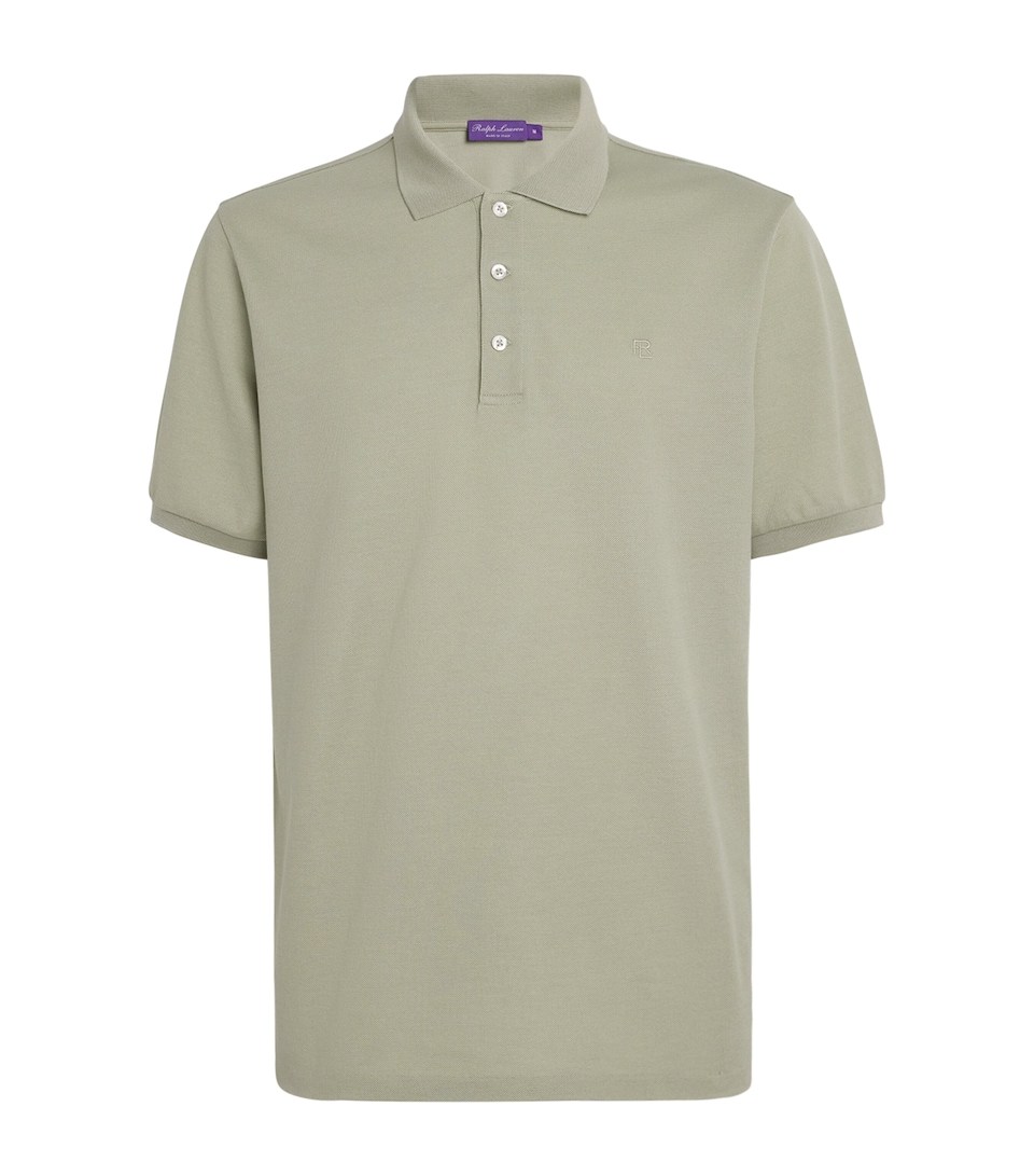 Ralph Lauren Purple Label Mens Cotton Logo Polo Shirt Green