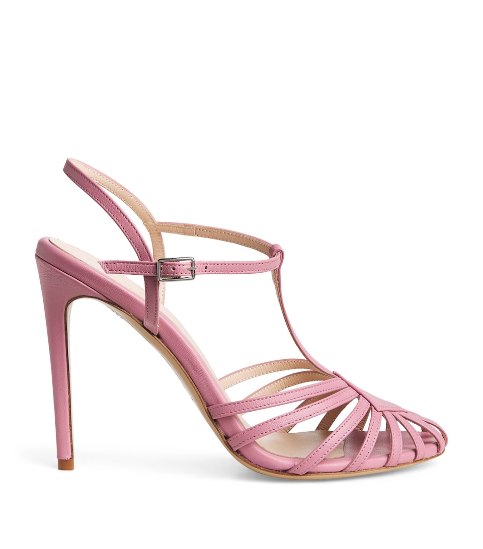 Eleventy Leather Heeled Sandals 120 Antico