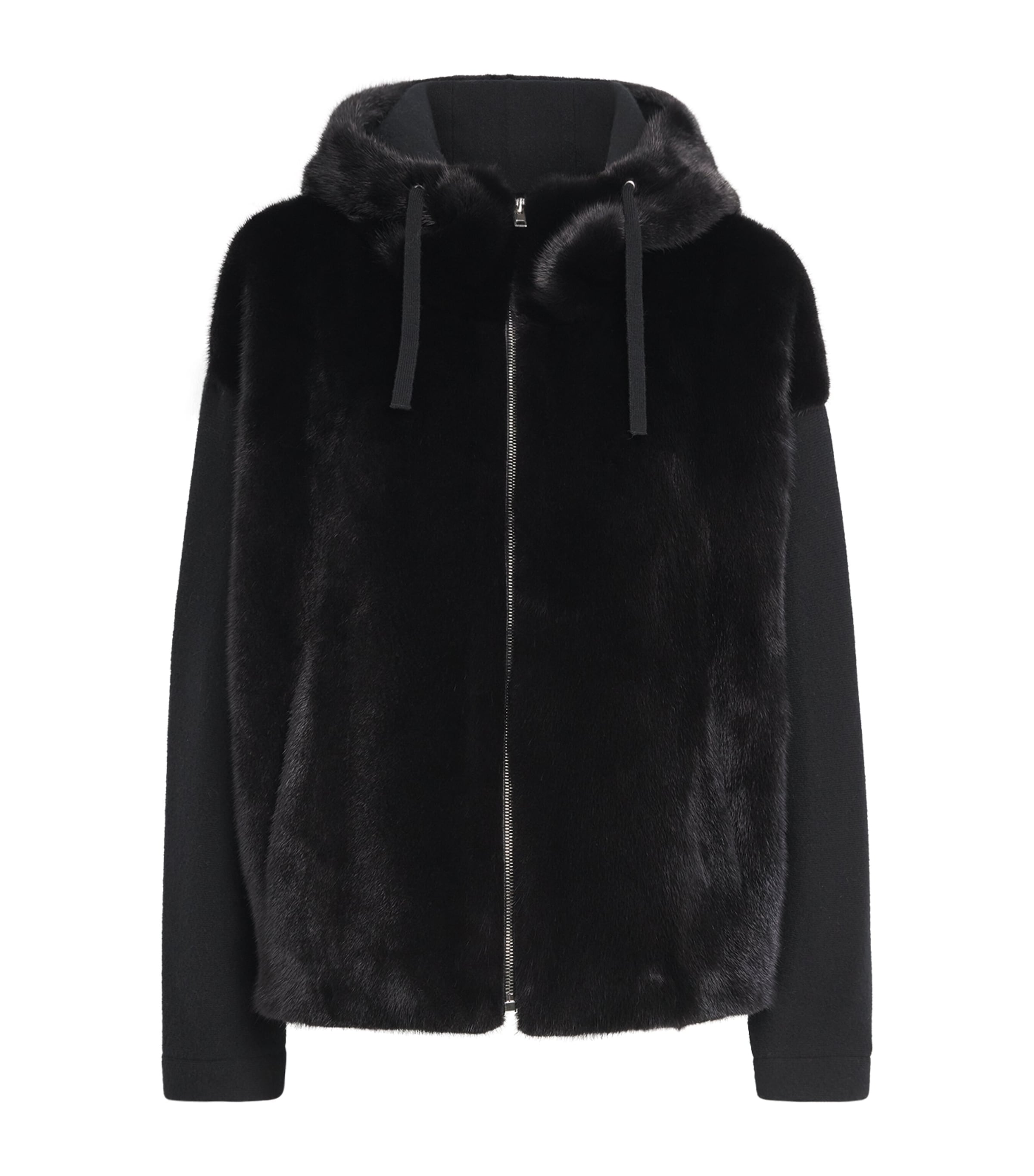 Mink-Wool-Silk Zip-Up Hoodie