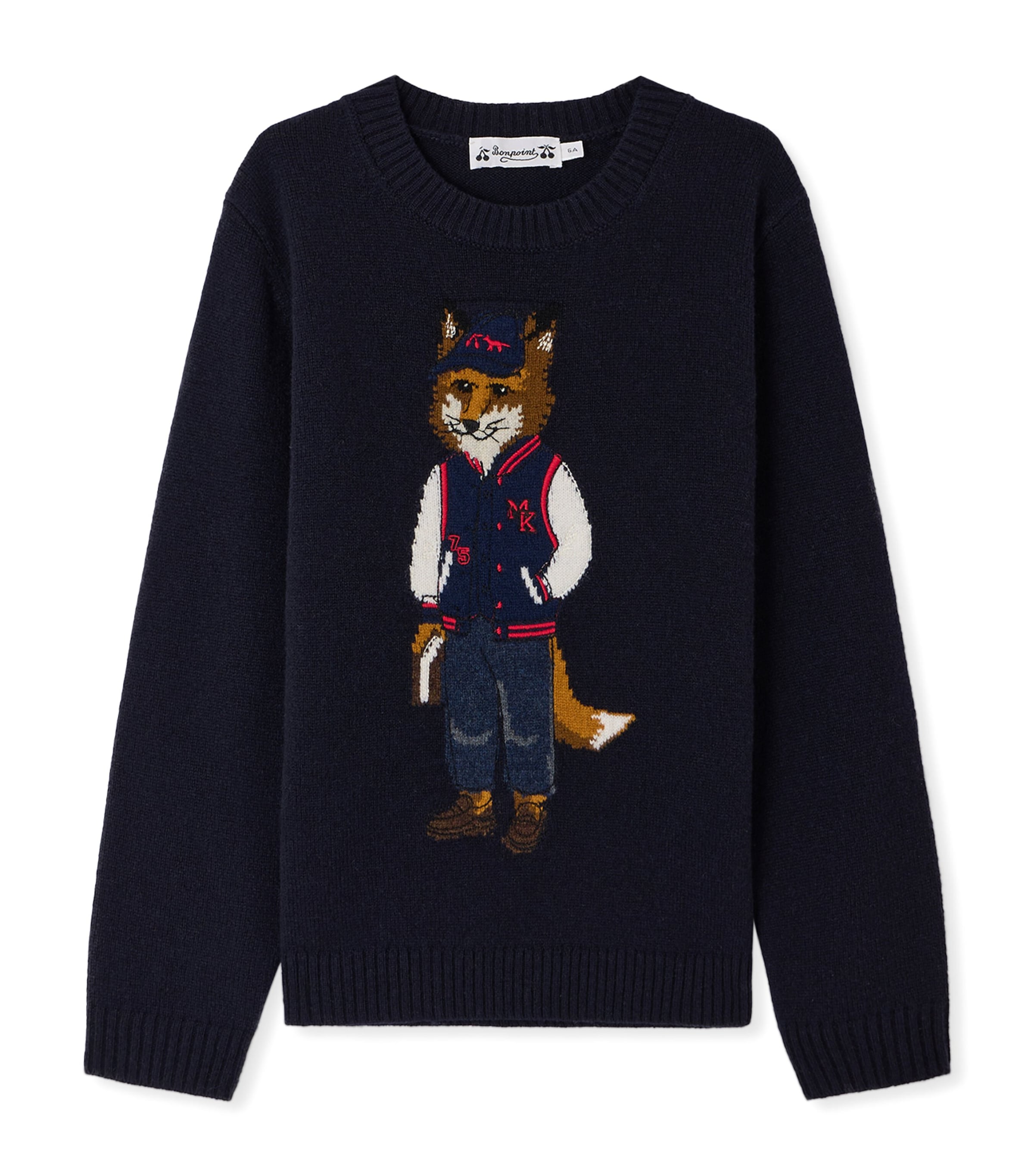Bonpoint x Maison Kitsuné Wool Fox Sweater (14 Years) Marine