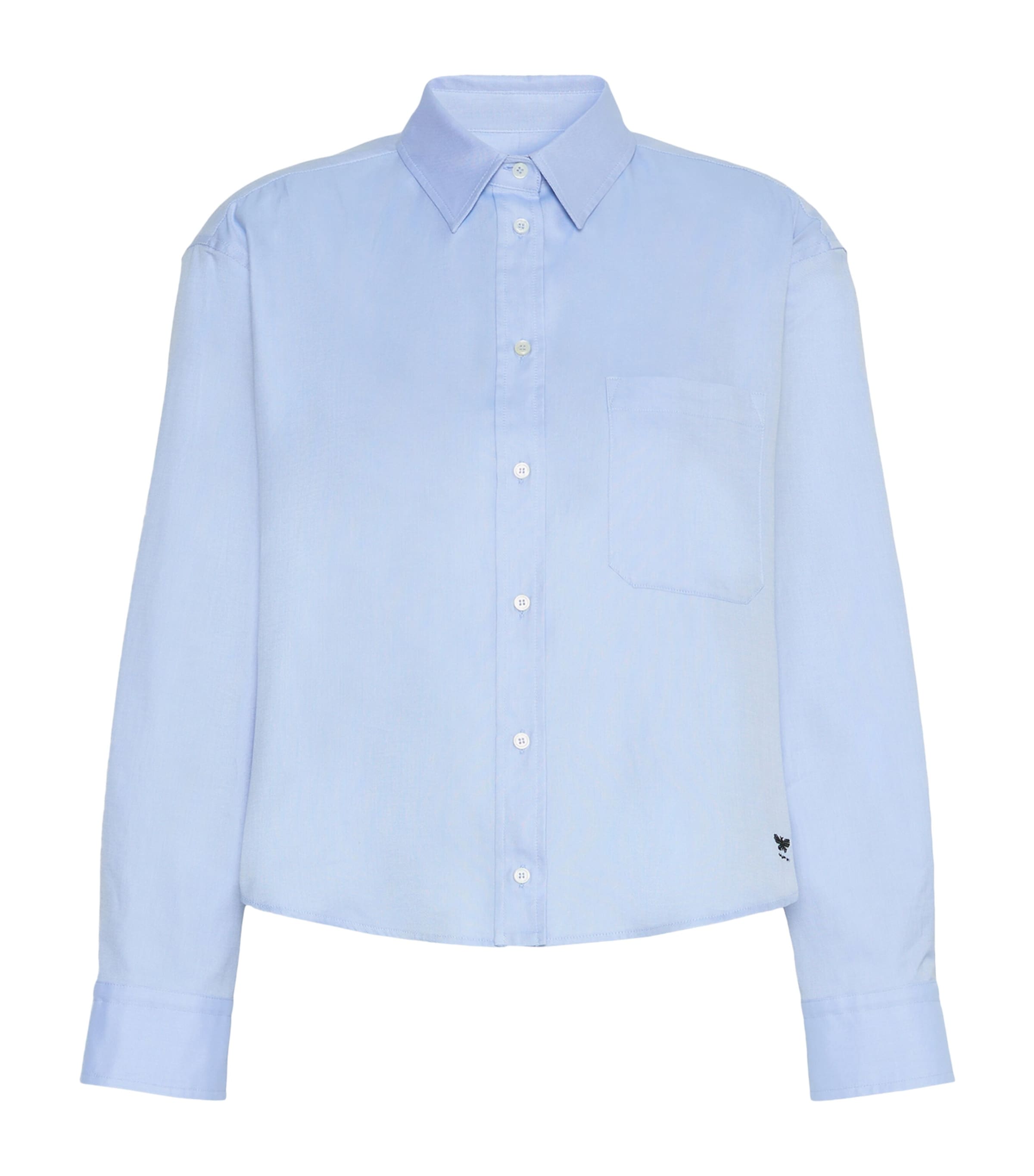 Weekend Max Mara Womens Cotton Cropped Shirt Light Blue