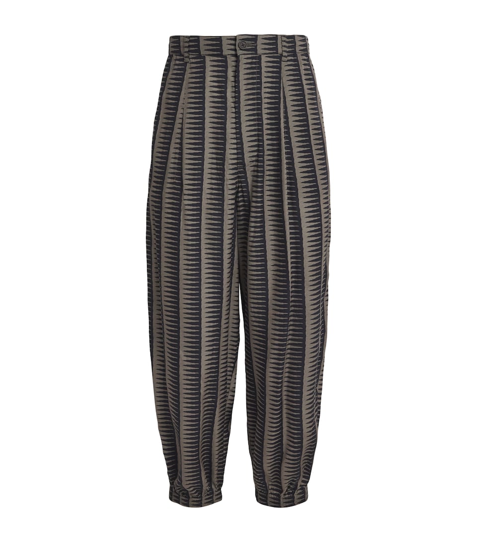 Jacquard Spike Barrel-Leg Trousers