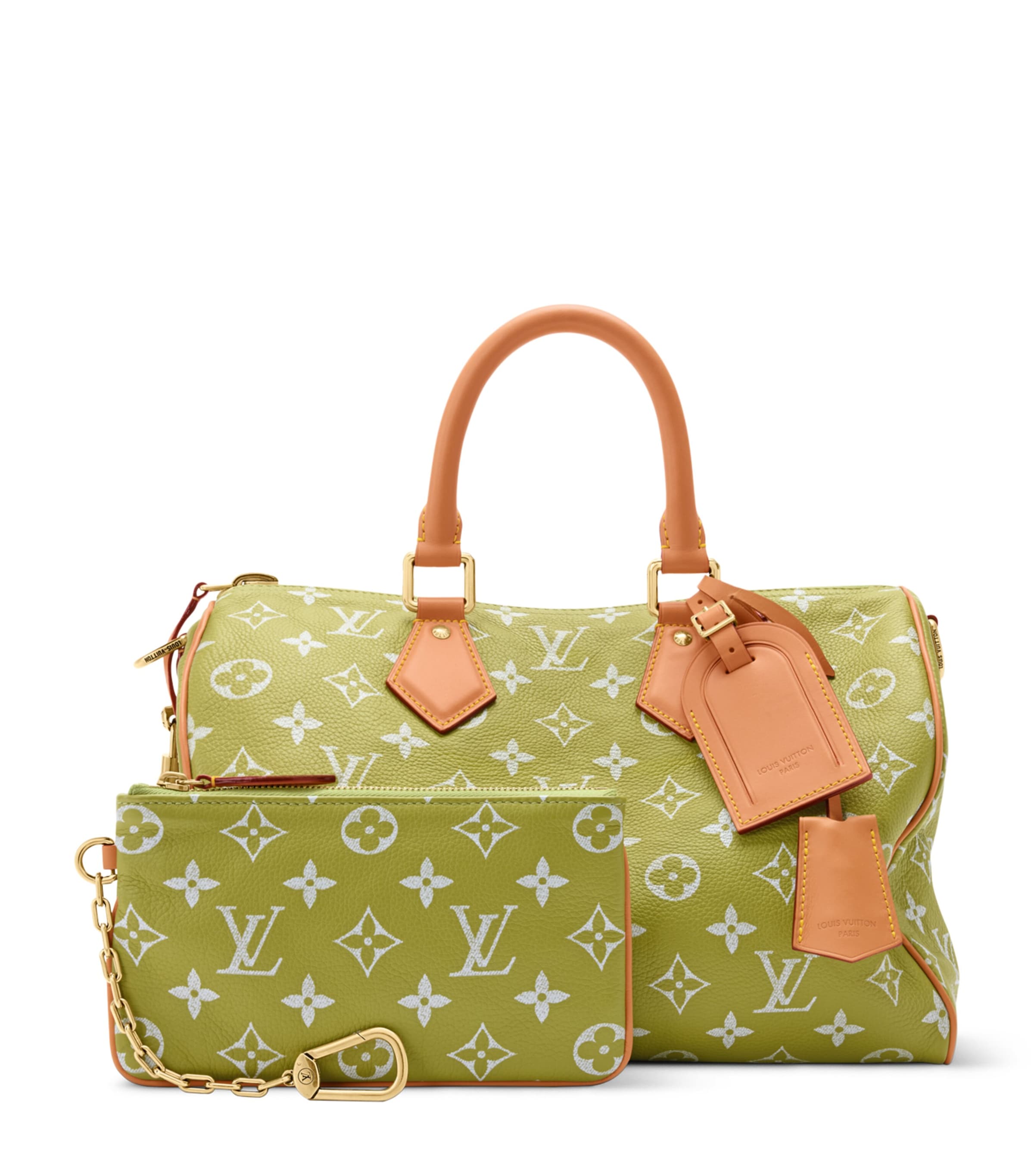 LOUIS VUITTON Leather Reversible Speedy P9 30 Shoulder Bag Green