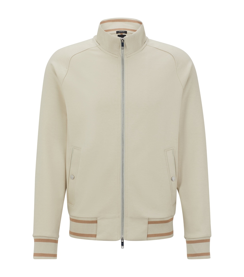 BOSS Mens Striped T-Smith Zip-Up Sweatshirt