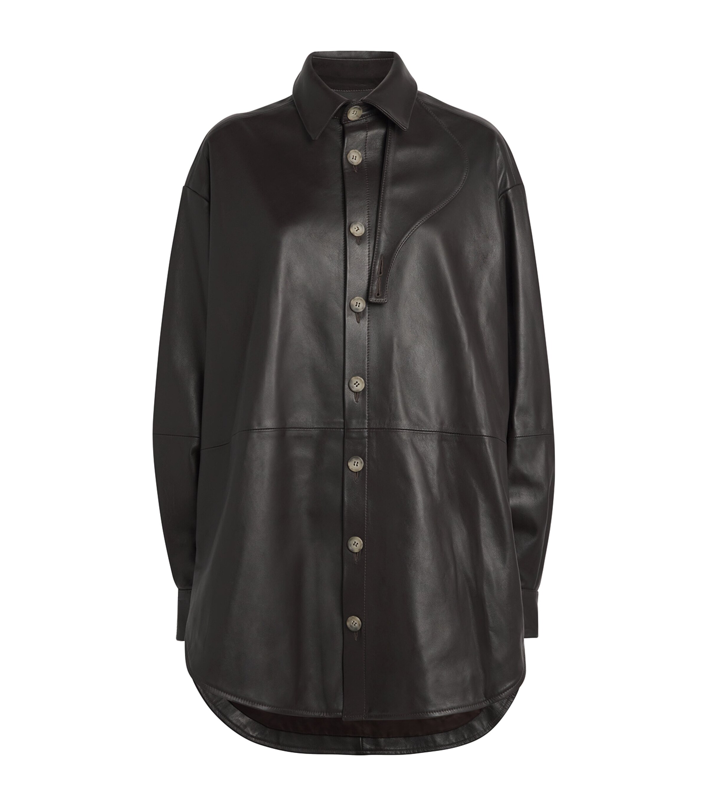 Leather Gaiter Shirt Jacket