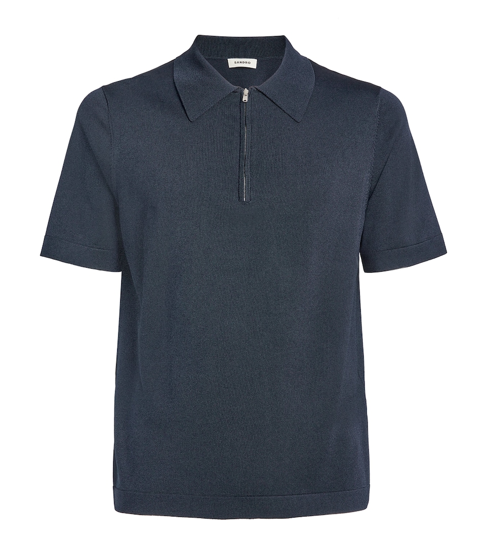 Sandro Paris Mens Polo Shirt Navy Blue