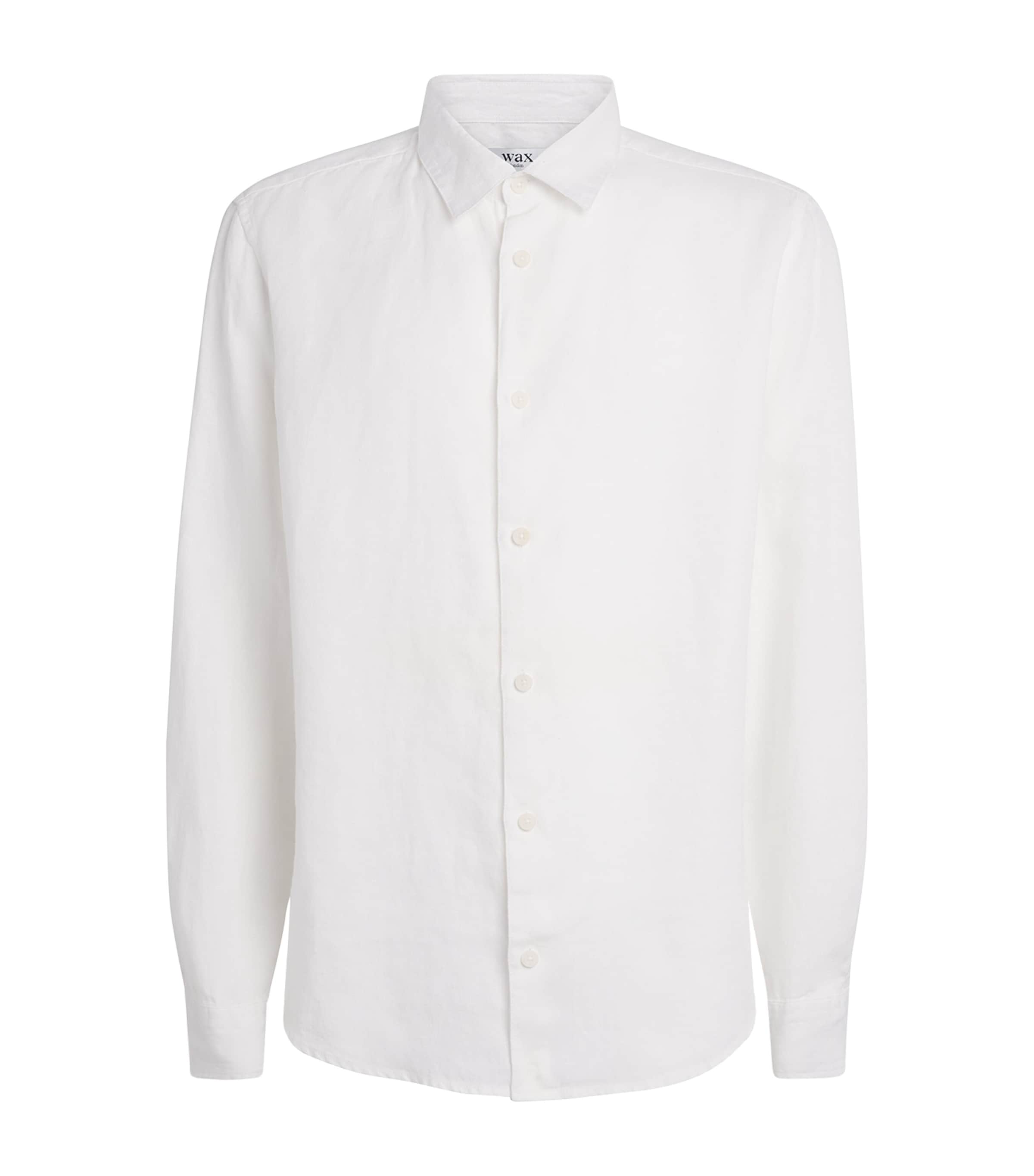 Wax London Mens Linen Dartford Shirt White