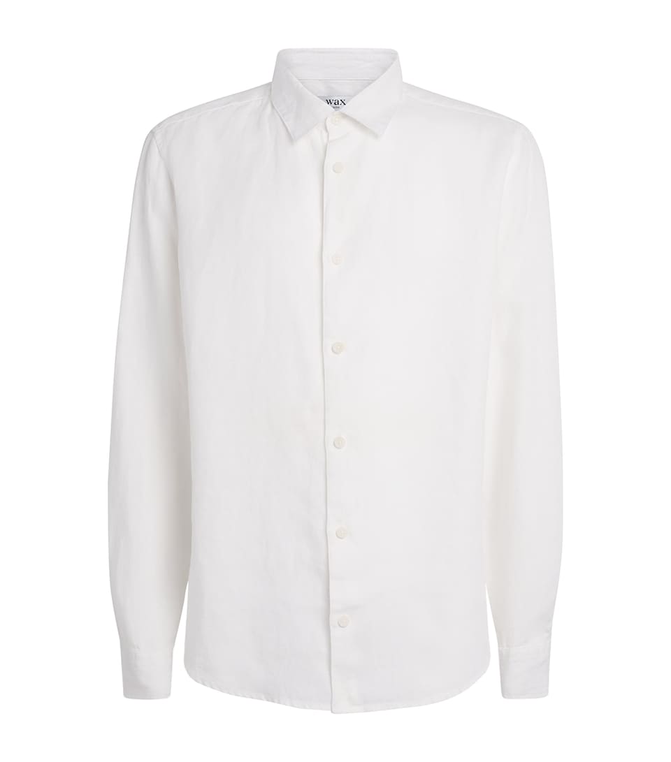 Wax London Mens Linen Dartford Shirt White