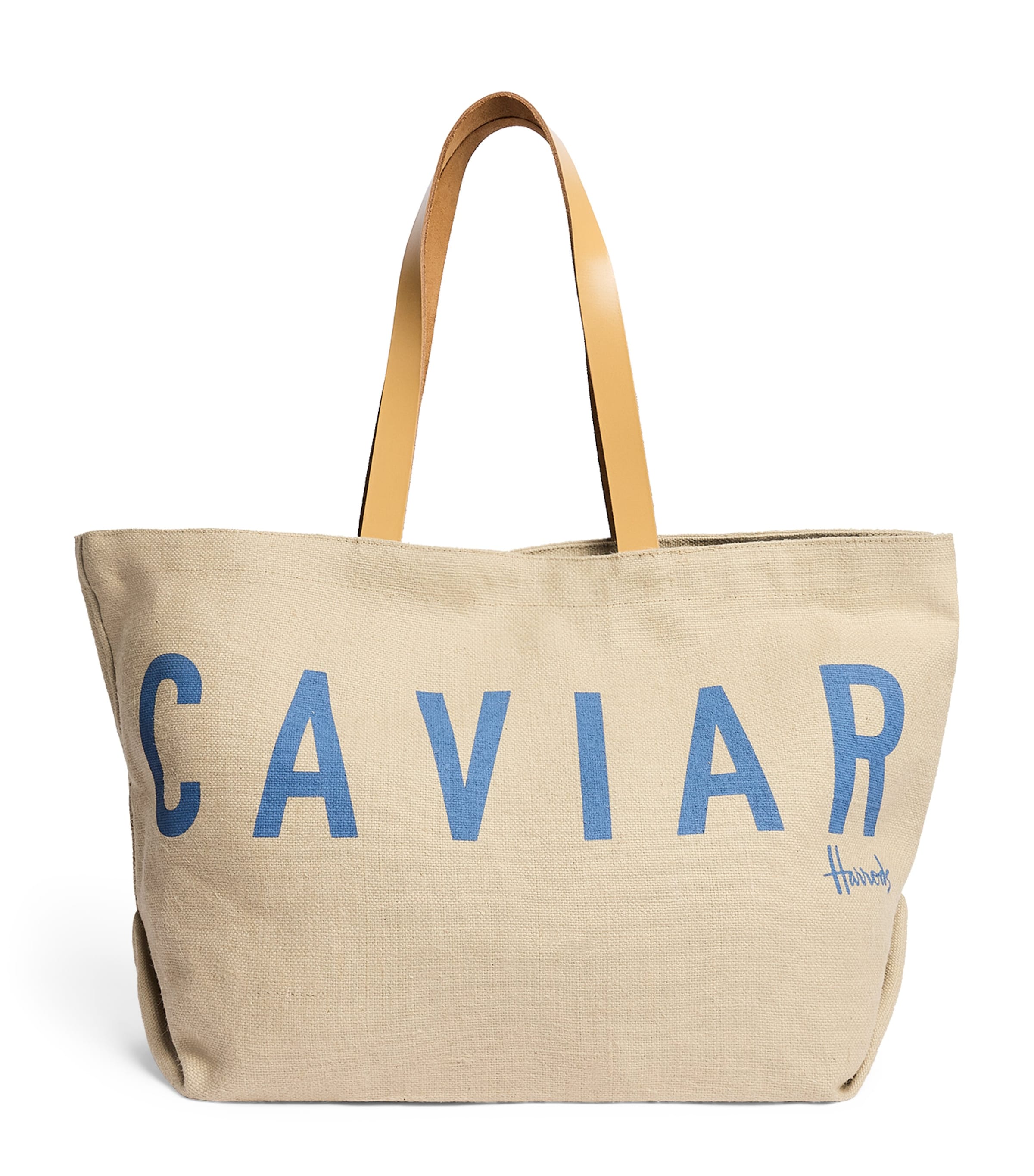 Harrods Jute Caviar Tote Bag Neutral