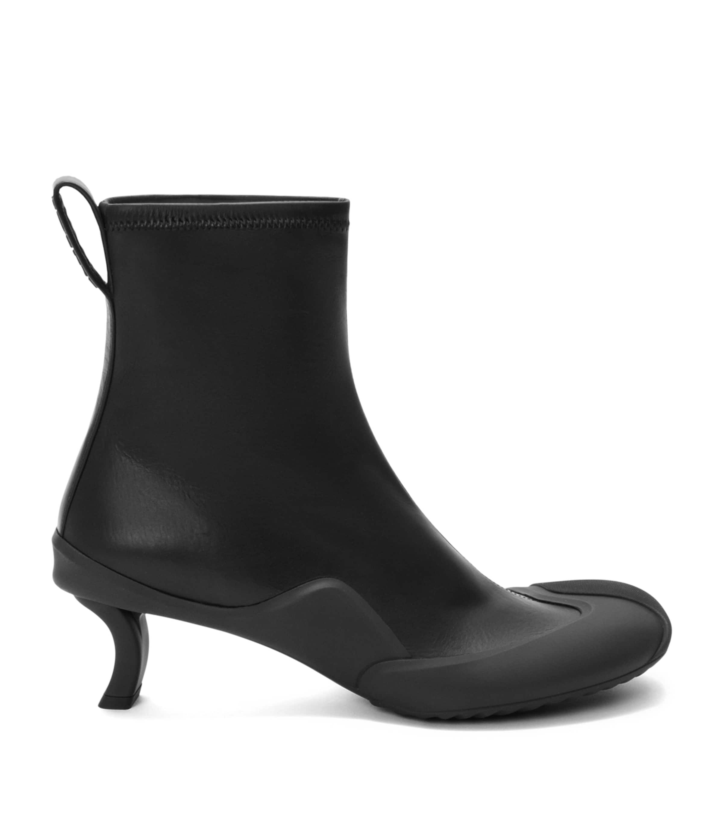 LOEWE Leather Dive Ankle Boots 45 Black