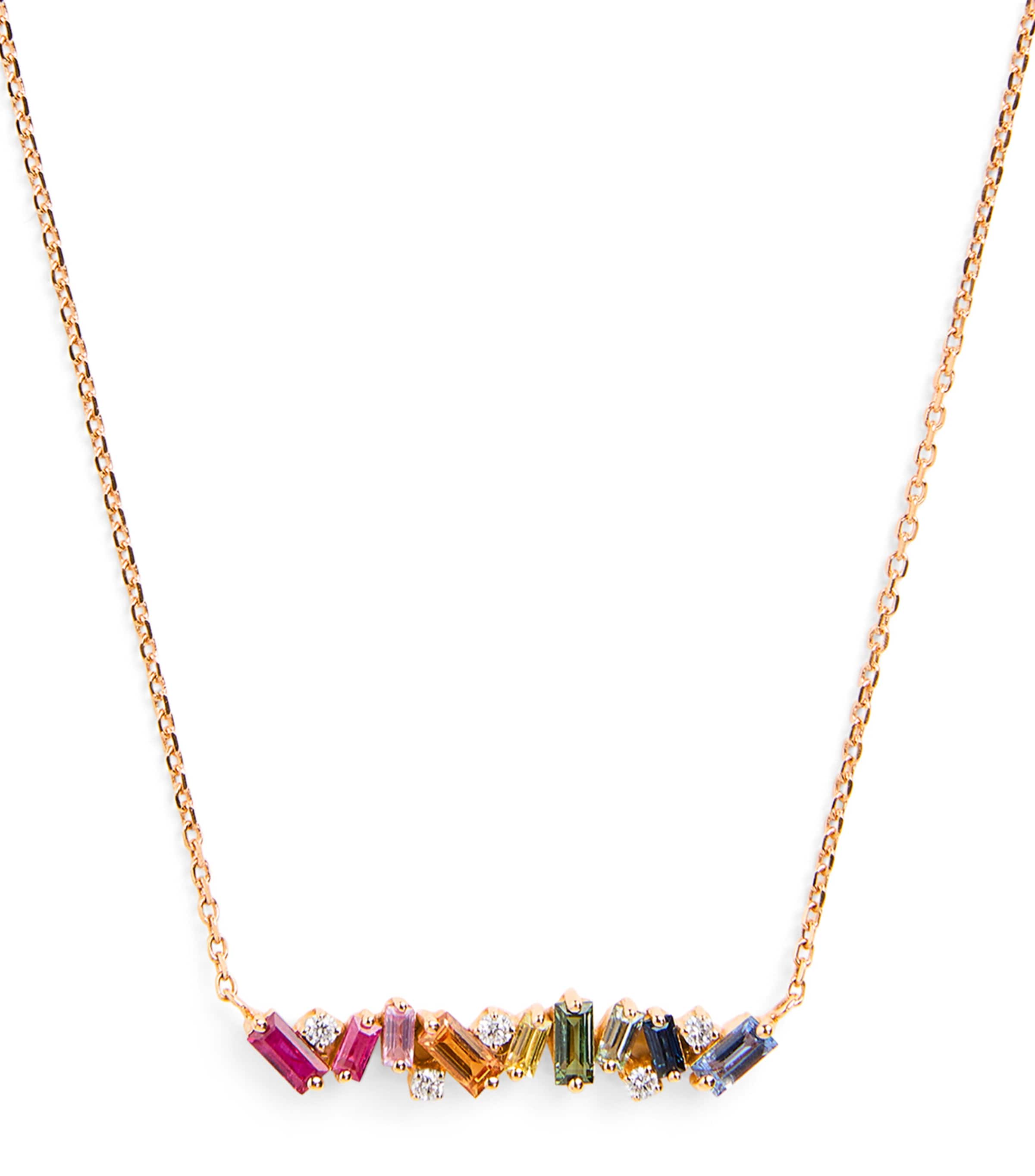 Rose Gold, Diamond and Sapphire Frenzy Necklace