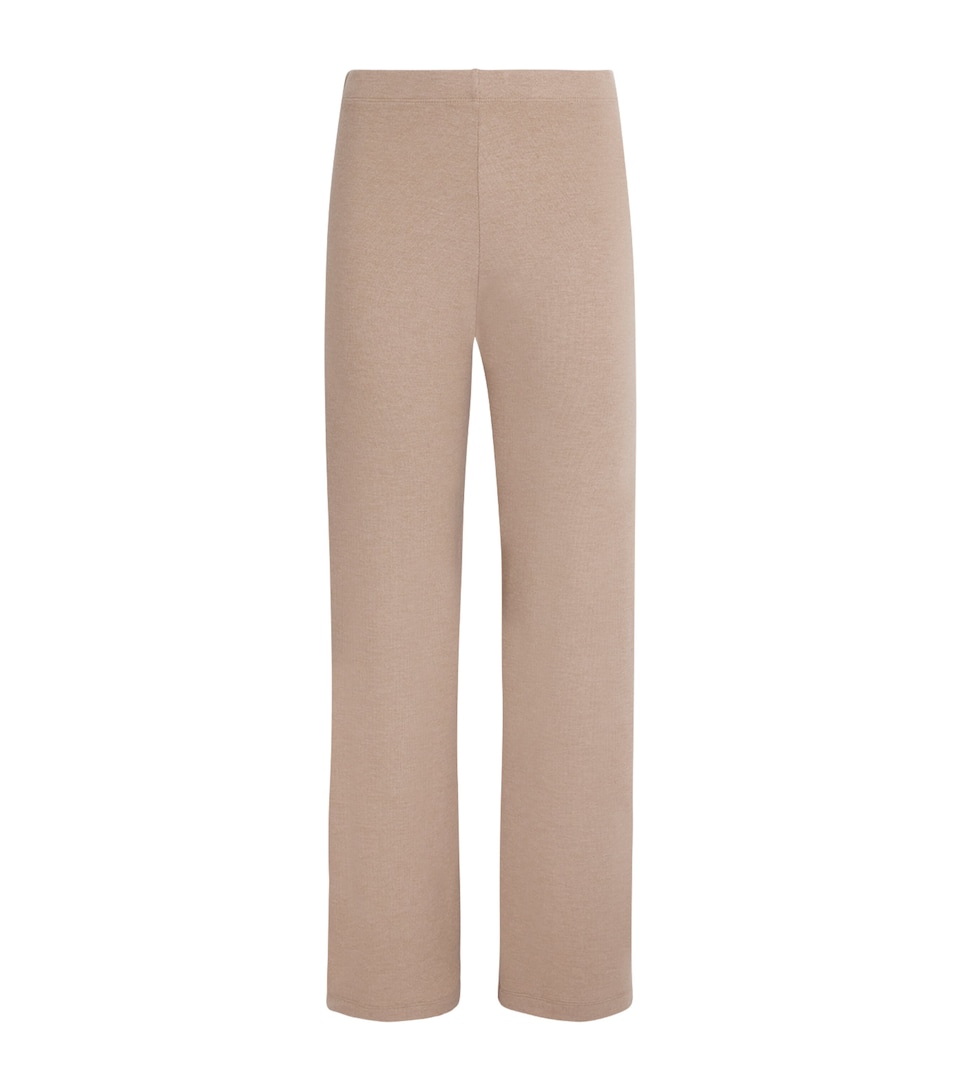 LESET Womens Lauren Wide-Leg Lounge Trousers Sable