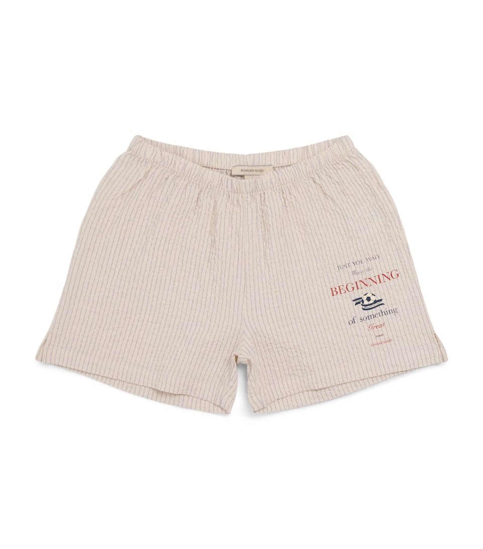 KONGES SLOJD Seersucker Stripe Elliot Shorts (9 Months-10 Years) Tradewinds
