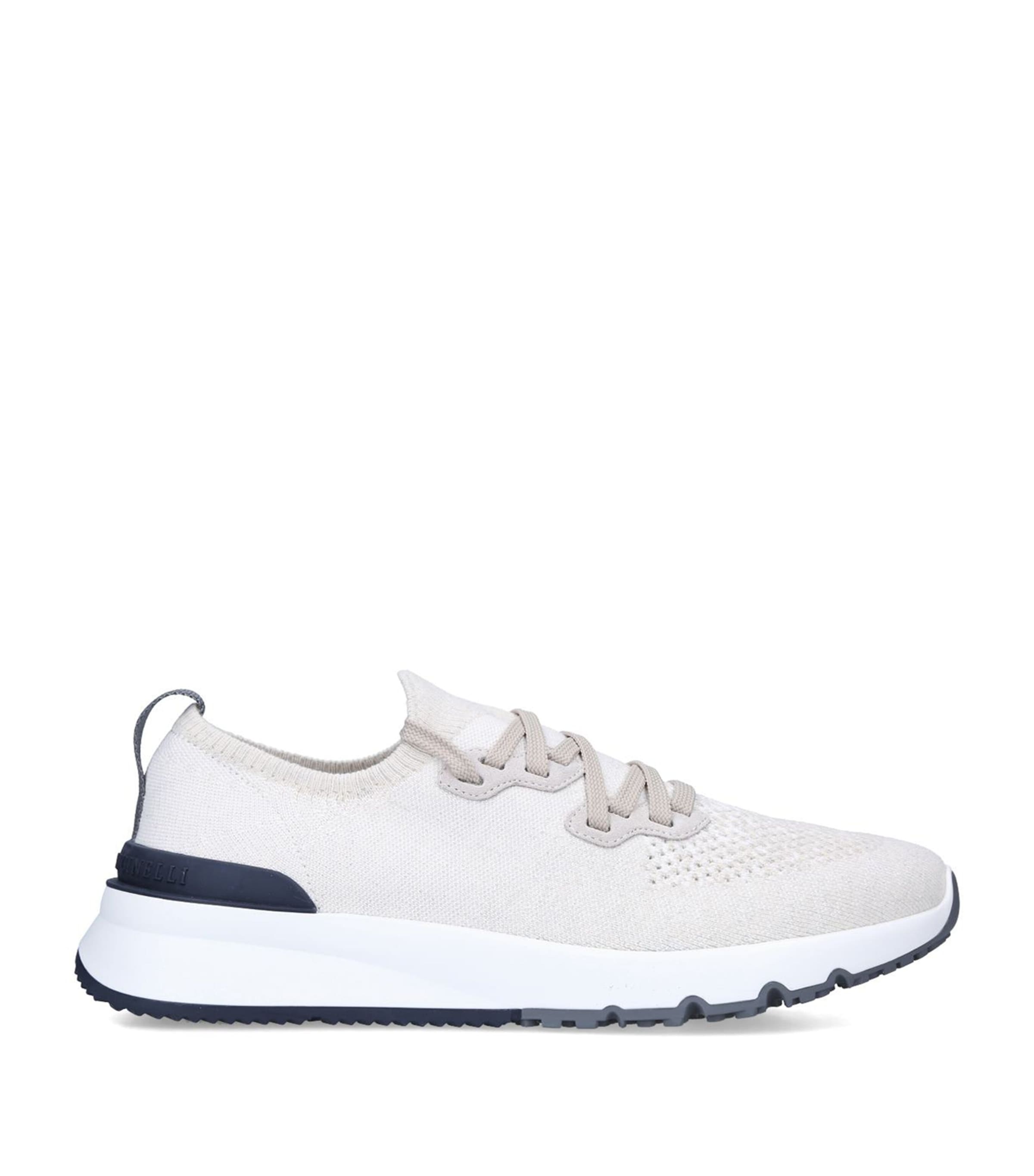 Brunello Cucinelli Knitted Low-Top Sneakers White