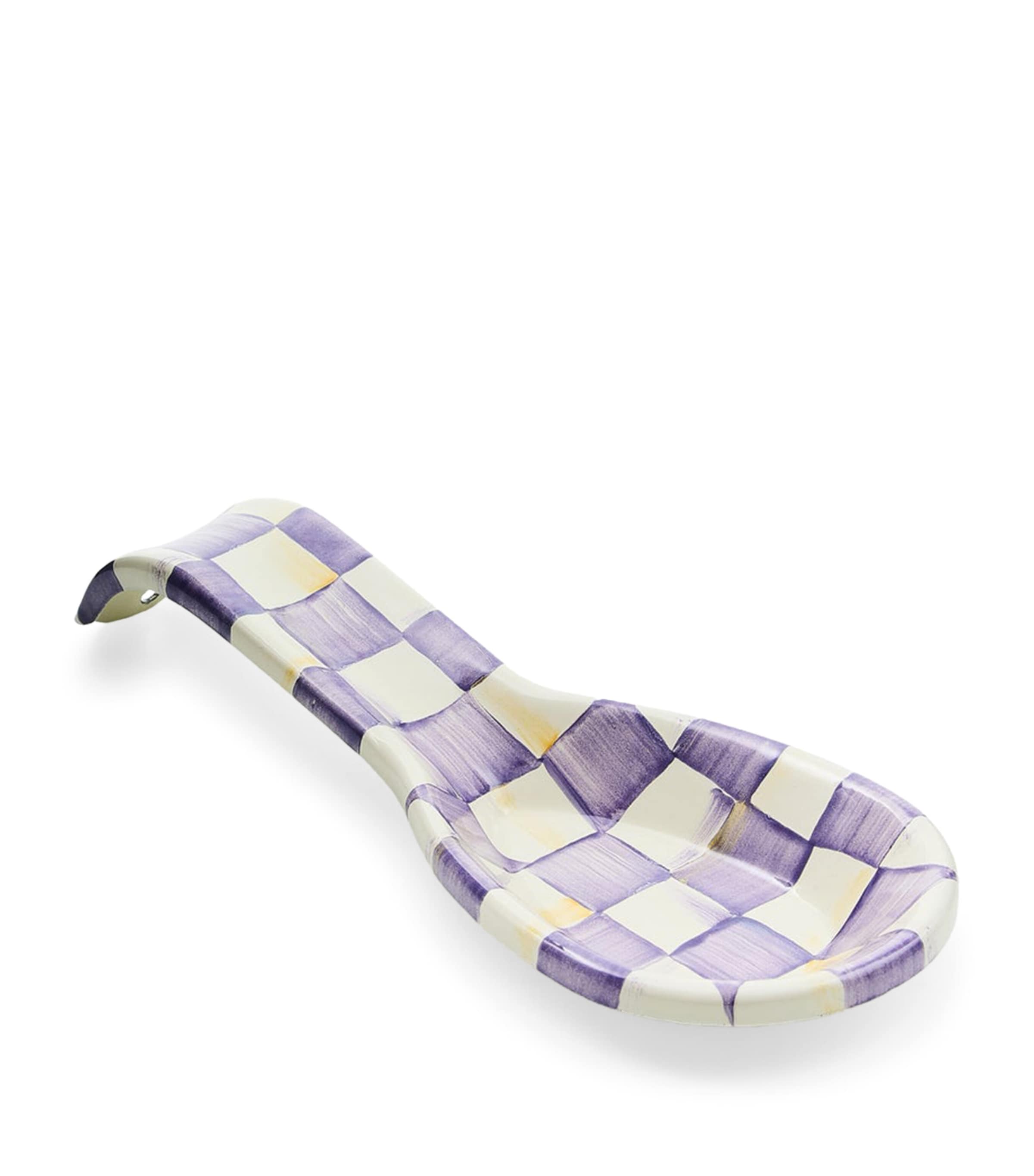MacKenzie-Childs Violet Check Spoon Rest Violet