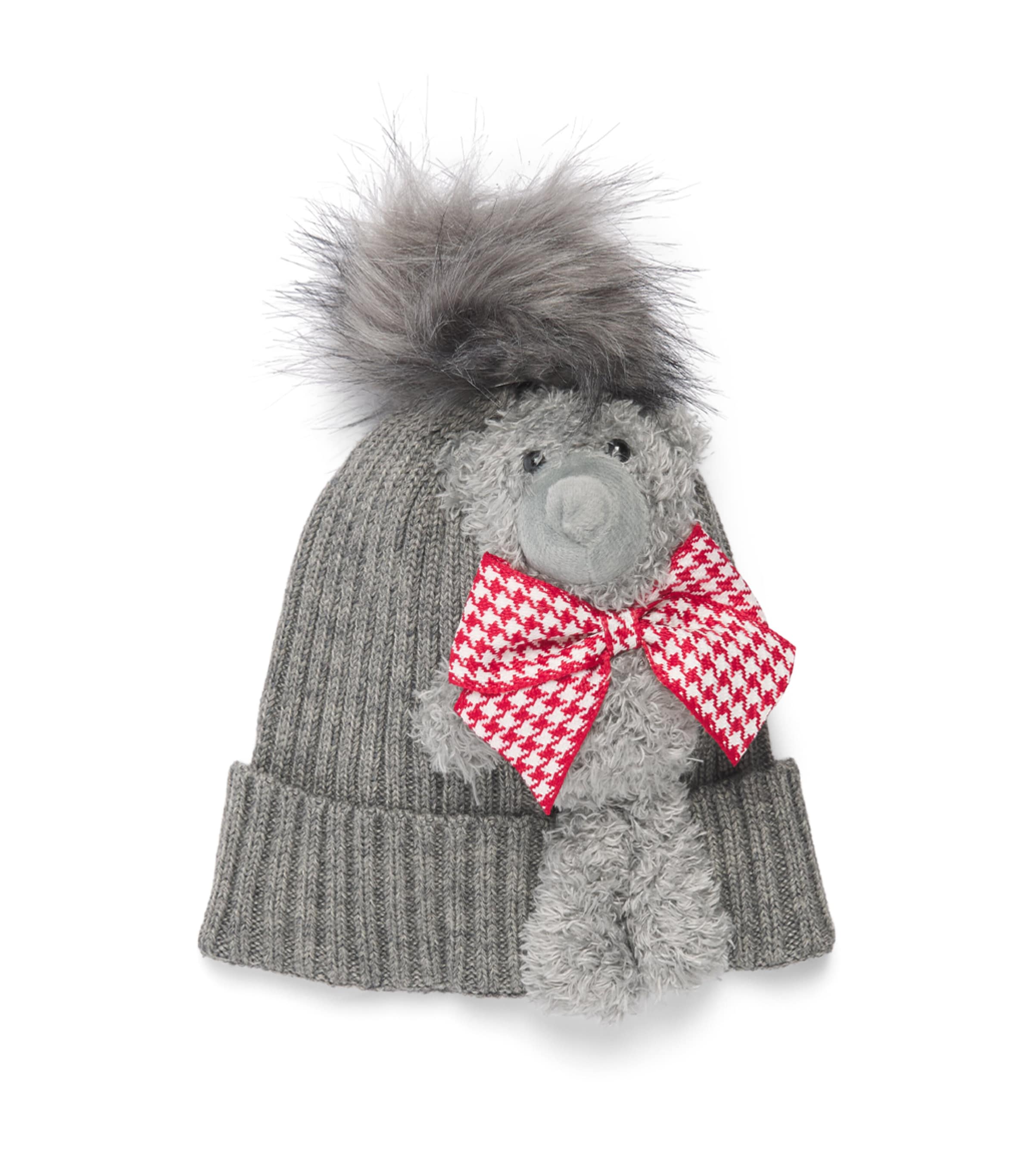 Monnalisa Wool-Blend Teddy Hat Grigio Medio