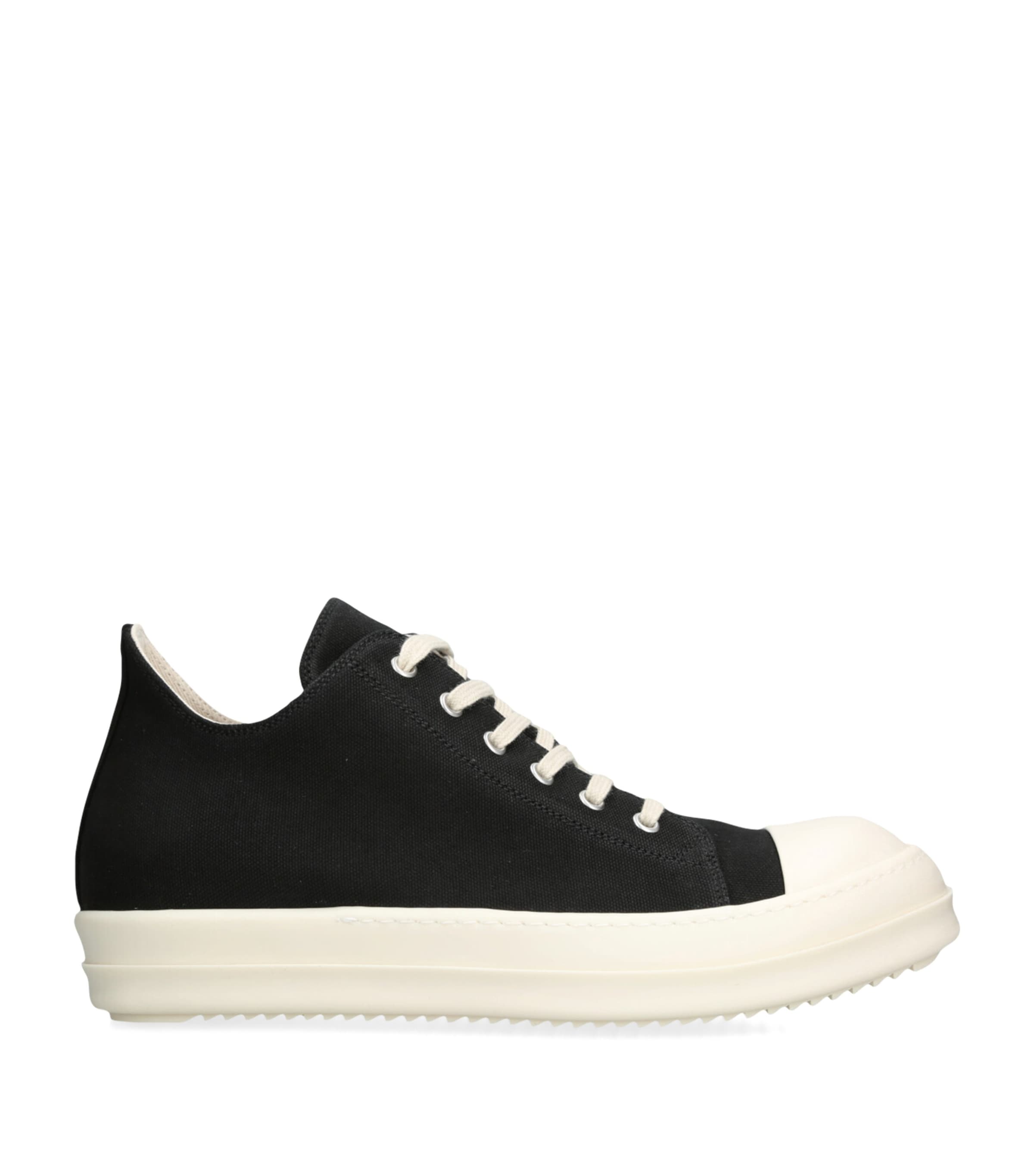Rick Owens DRKSHDW Canvas Low-Top Sneakers Blk/white
