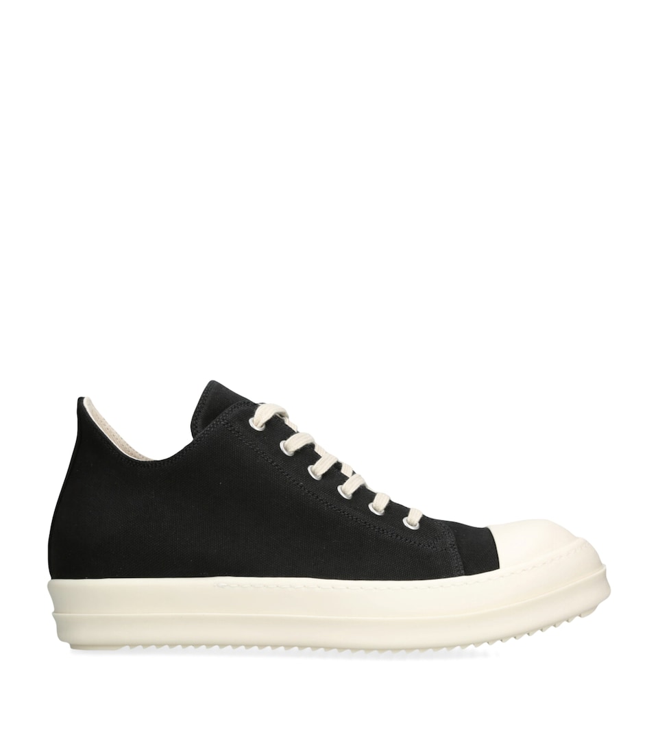 Rick Owens DRKSHDW Canvas Low-Top Sneakers Blk/white