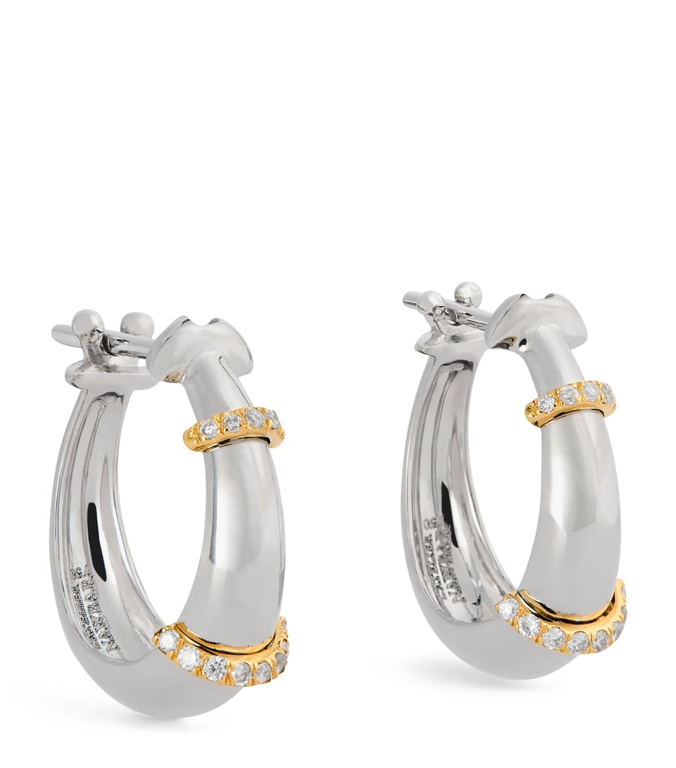 Mixed Gold and Diamond Buoy Lot N*91 Earrings