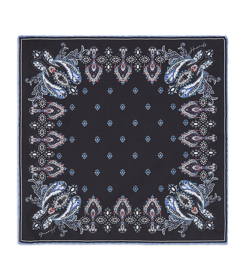 Silk Paisley Print Pocket Square