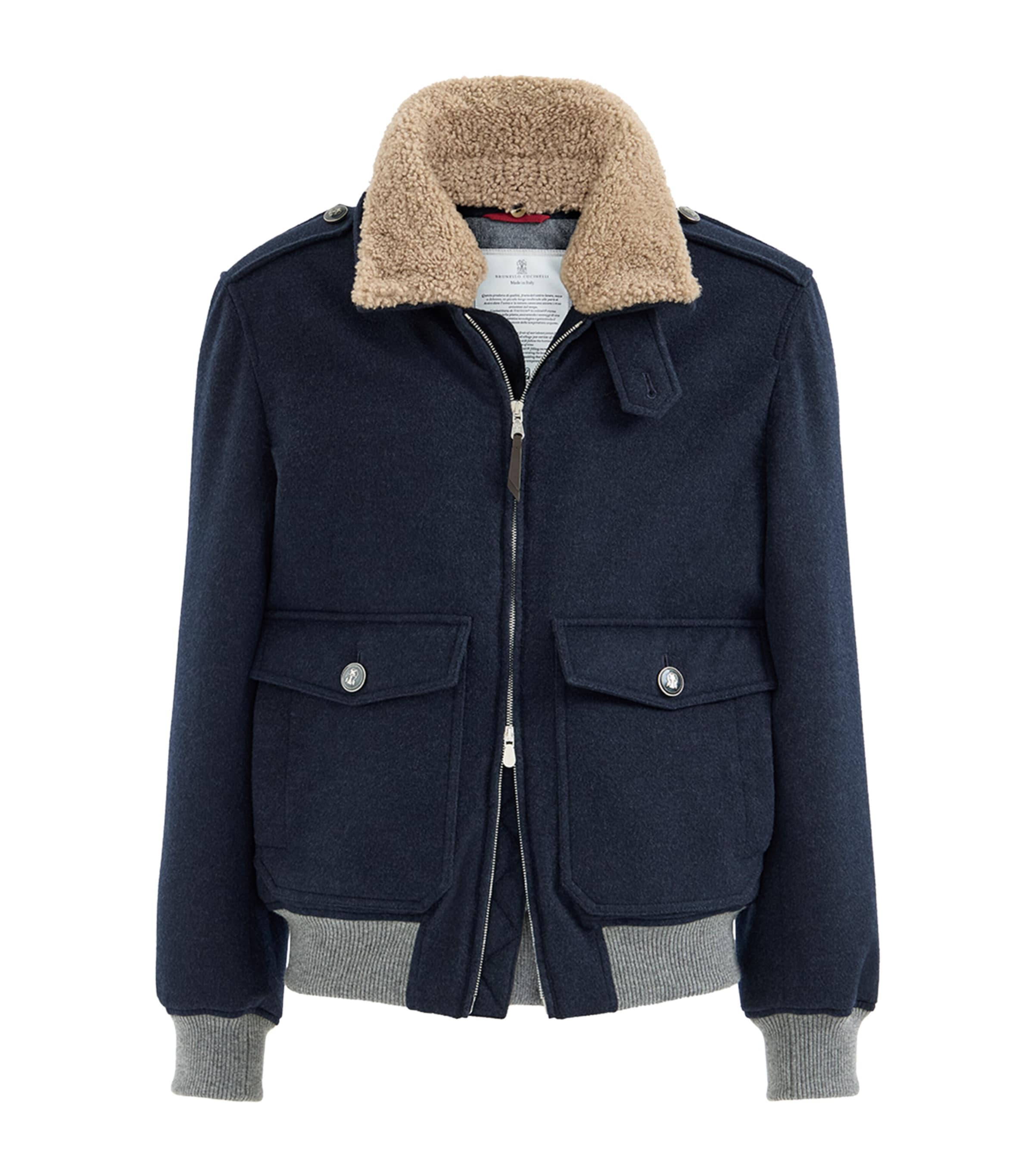 Brunello Cucinelli Mens Cashmere Bomber Jacket