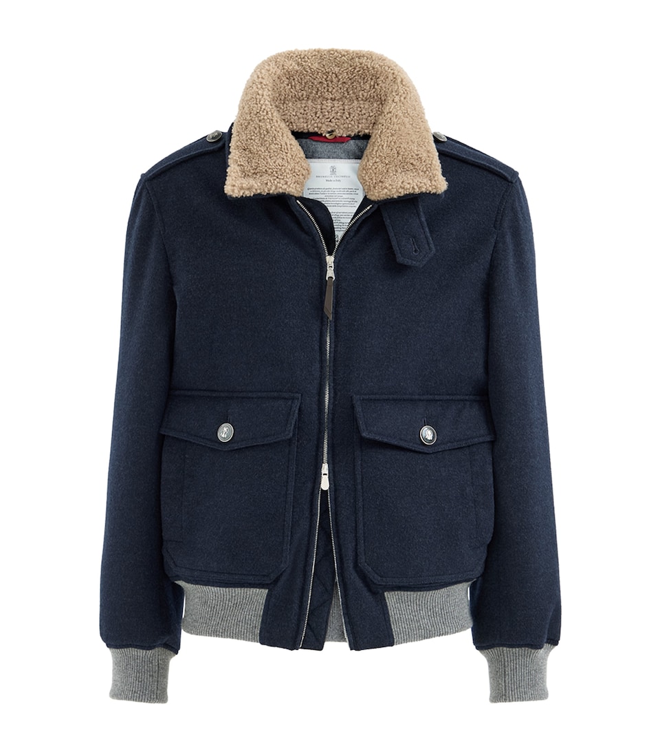 Brunello Cucinelli Mens Cashmere Bomber Jacket