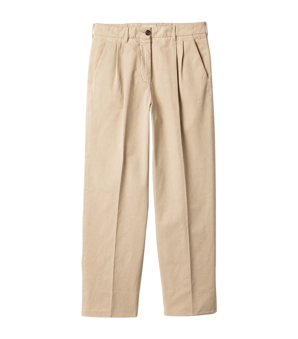 Miu Miu Womens Cotton Gabardine Trousers Neutral