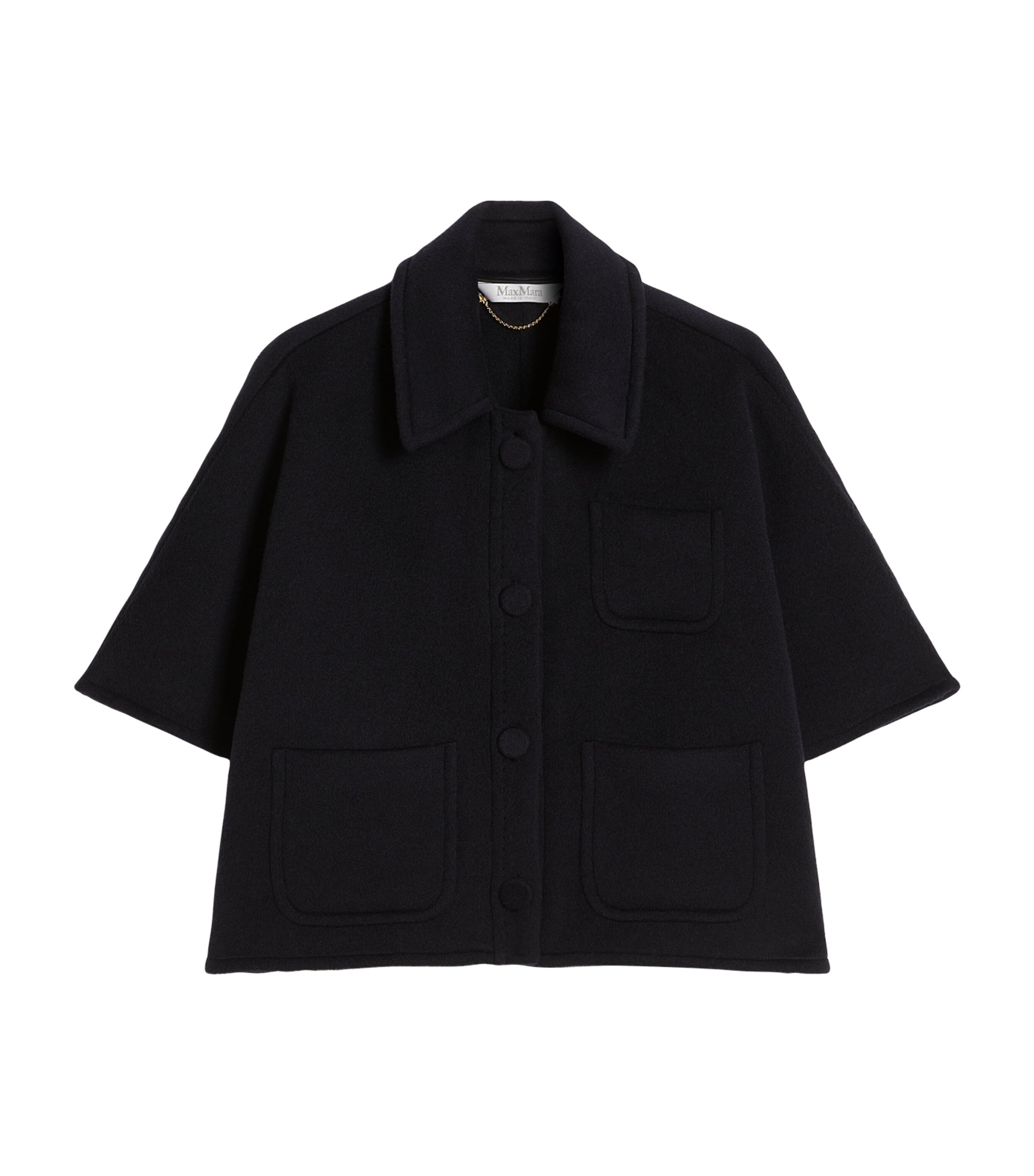 Cashmere Patch-Pocket Cape