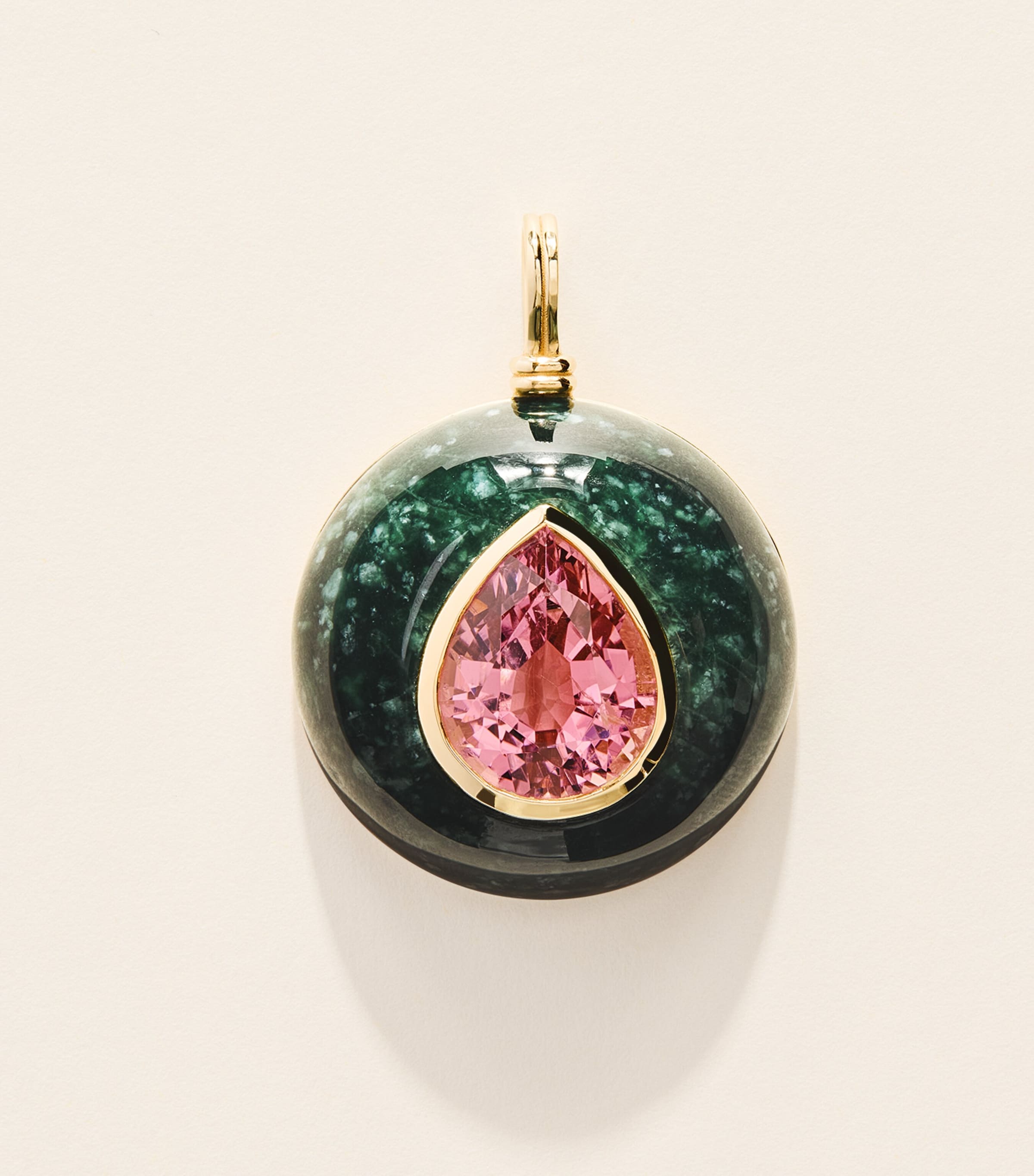 Retrouvaí Yellow Gold, Tourmaline and Jasper Lollipop Charm Yellow Gold