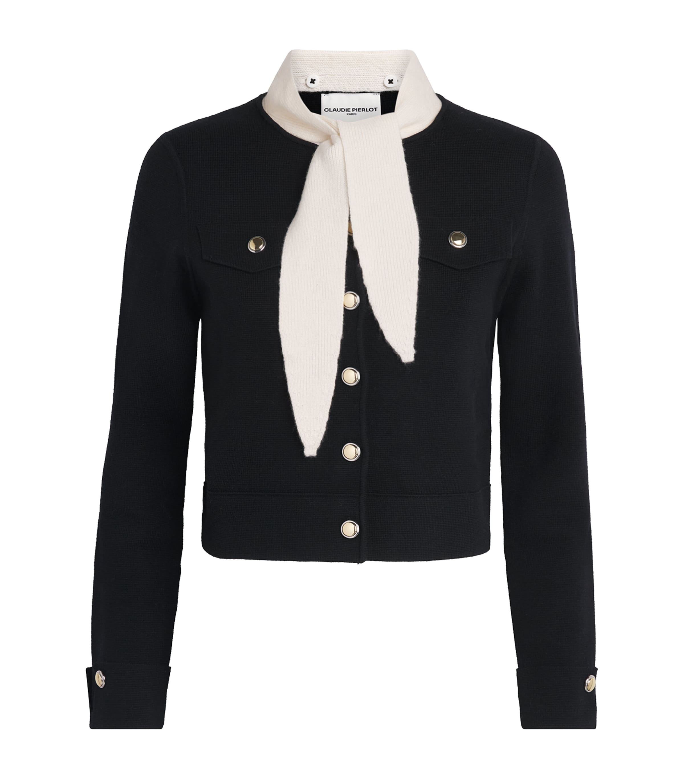 Claudie Pierlot Womens Wool-Cotton Scarf Cardigan Dual Color