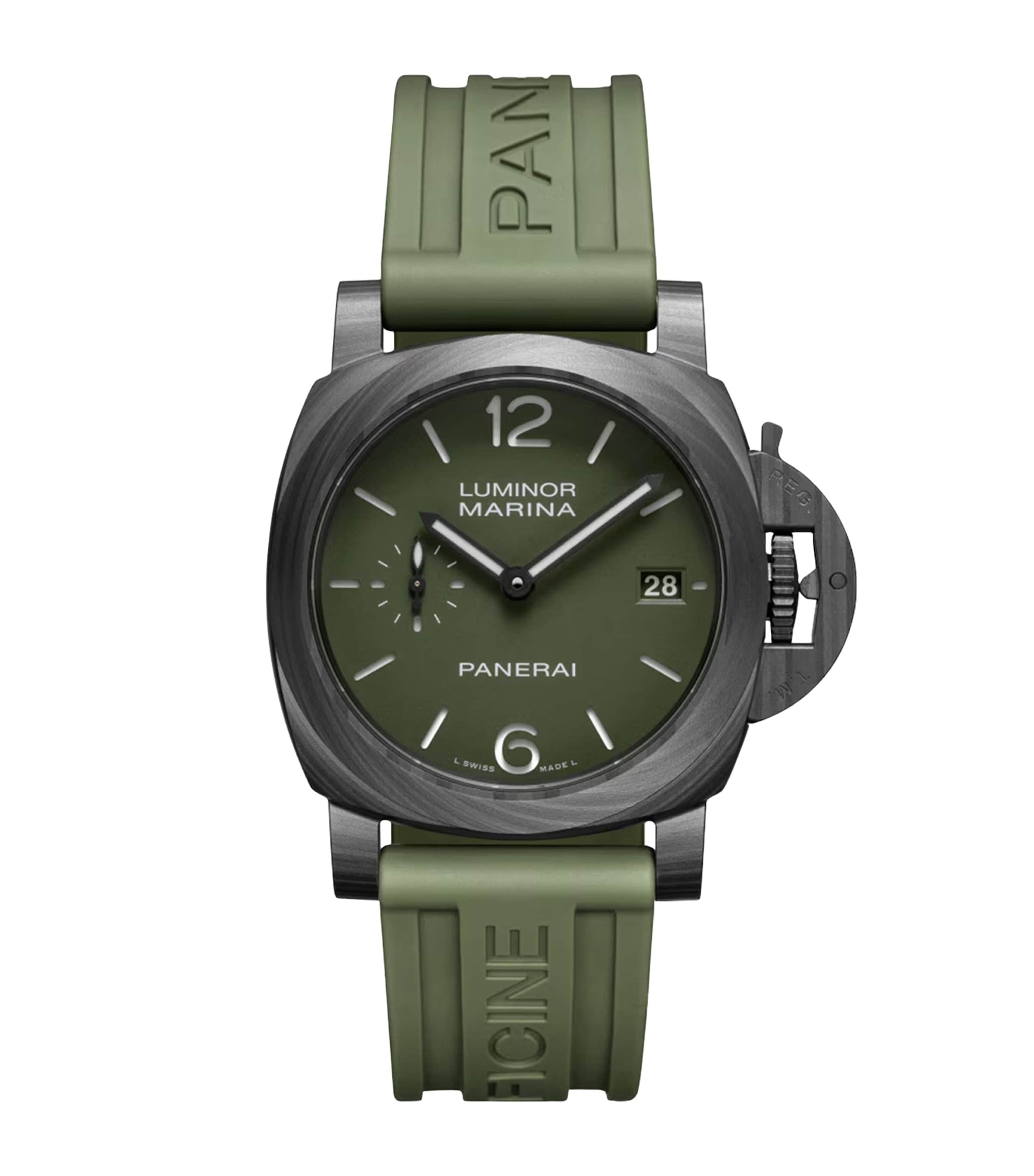 Panerai Stainless Steel Luminor Marina Watch 40mm Green