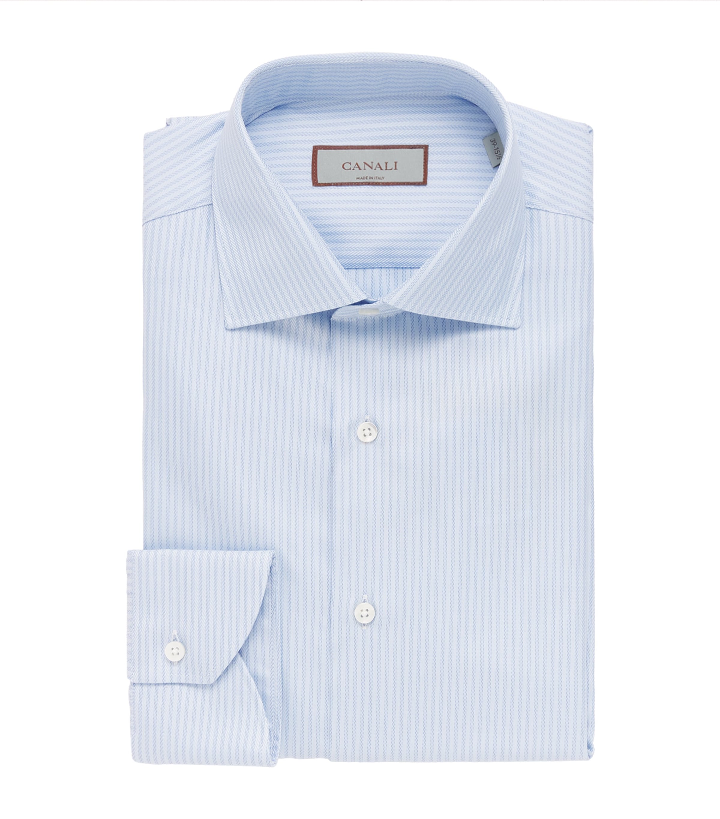 Canali Mens Cotton Micro-Stripe Shirt Blue