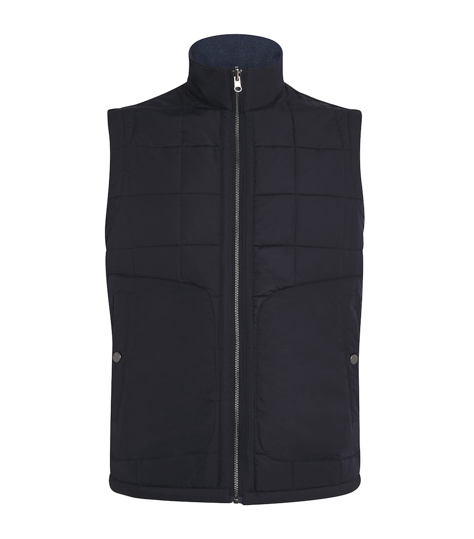 Pal Zileri Mens Reversible Padded Gilet Blue Navy