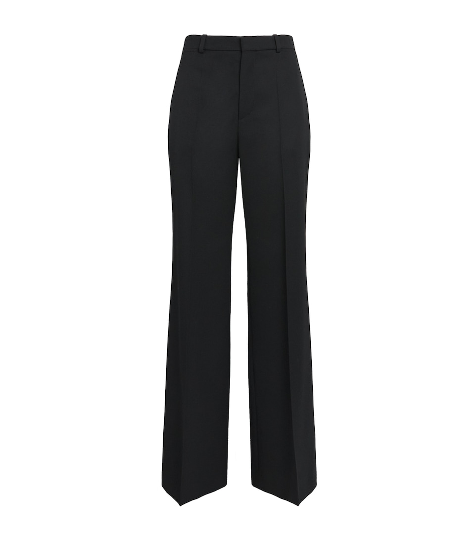 Chloé Womens Wool Flared Tailored Trousers Black
