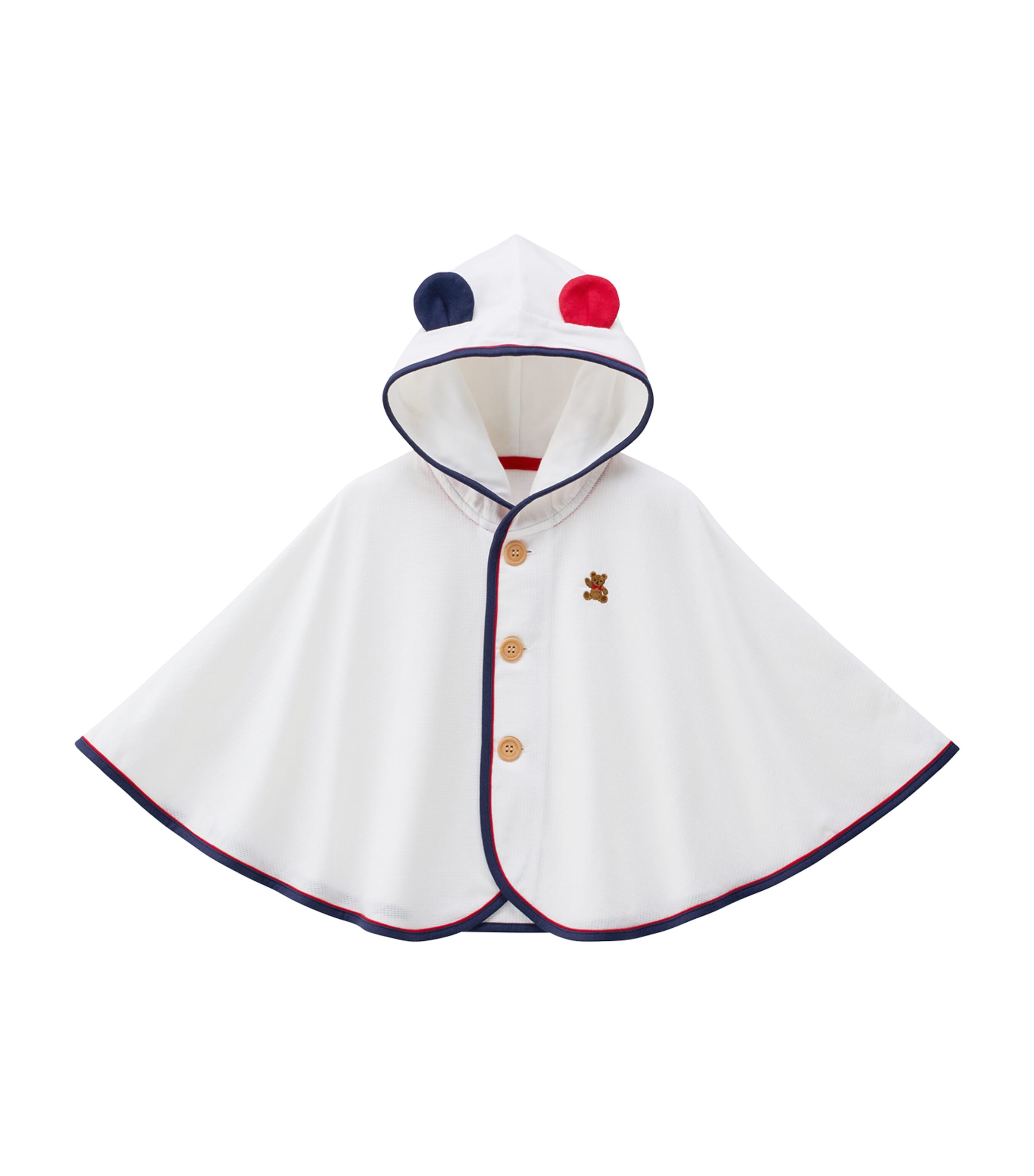 Embroidered Hooded Poncho (One Size)