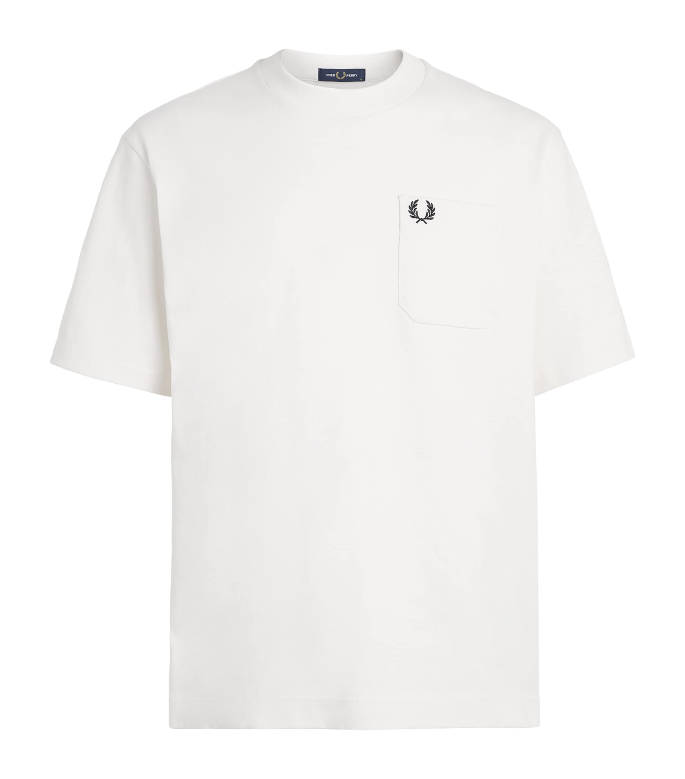 Fred Perry Mens Cotton Relaxed Logo T-Shirt Snow White