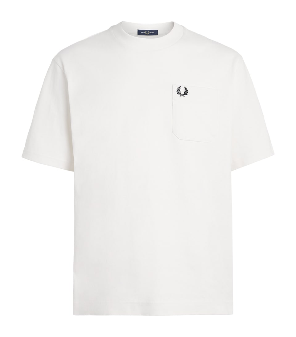 Fred Perry Mens Cotton Relaxed Logo T-Shirt Snow White
