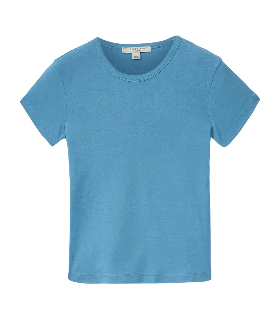 AllSaints Womens Organic Cotton Stevie T-Shirt Captain Blue