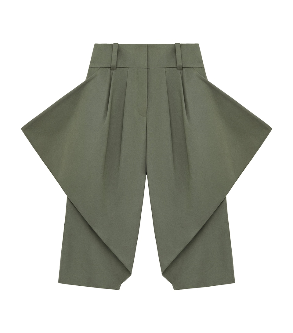 Cotton Folded Cropped Trousers