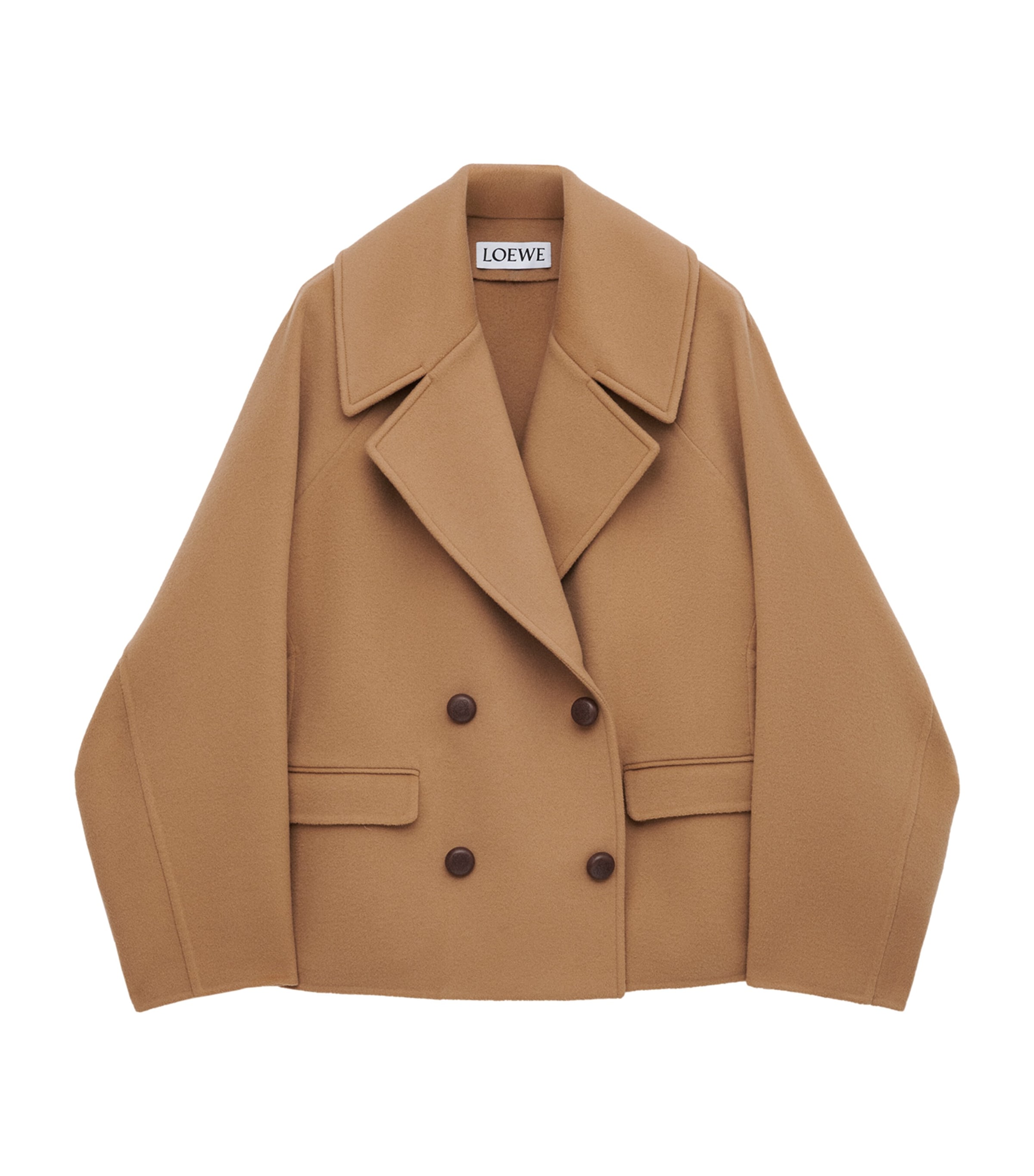 Wool Double-Breasted Short Coat