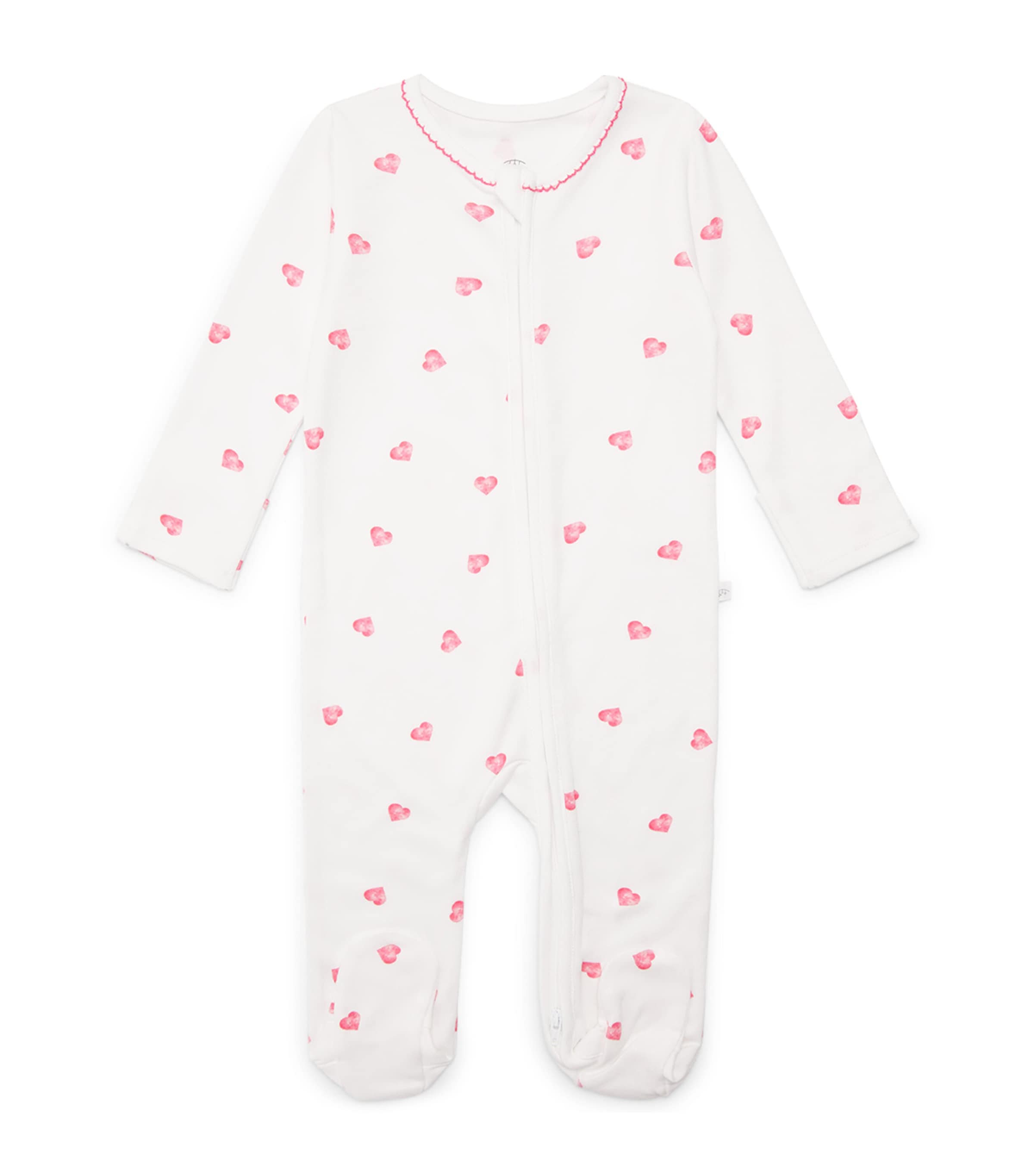 Rosa & Blue Bamboo-Organic Cotton Heart All-In-One (3-6 Months) Pink Heart