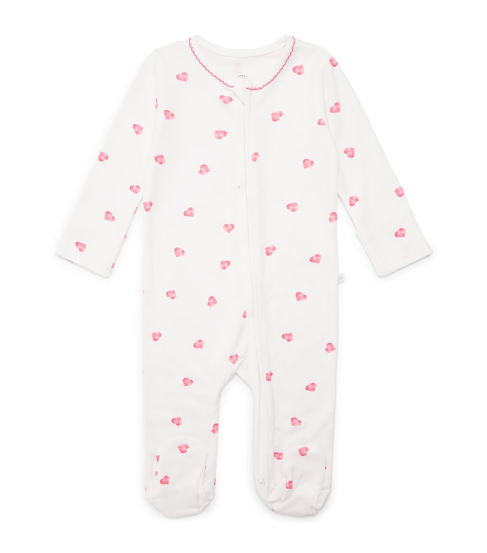 Rosa & Blue Bamboo-Organic Cotton Heart All-In-One (3-6 Months) Pink Heart