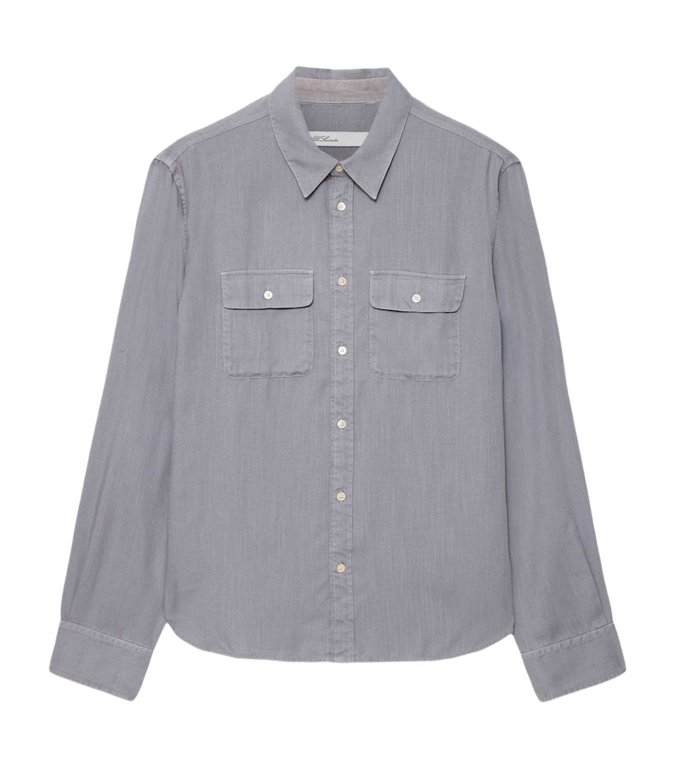AllSaints Mens Bond Shirt Cloud Grey