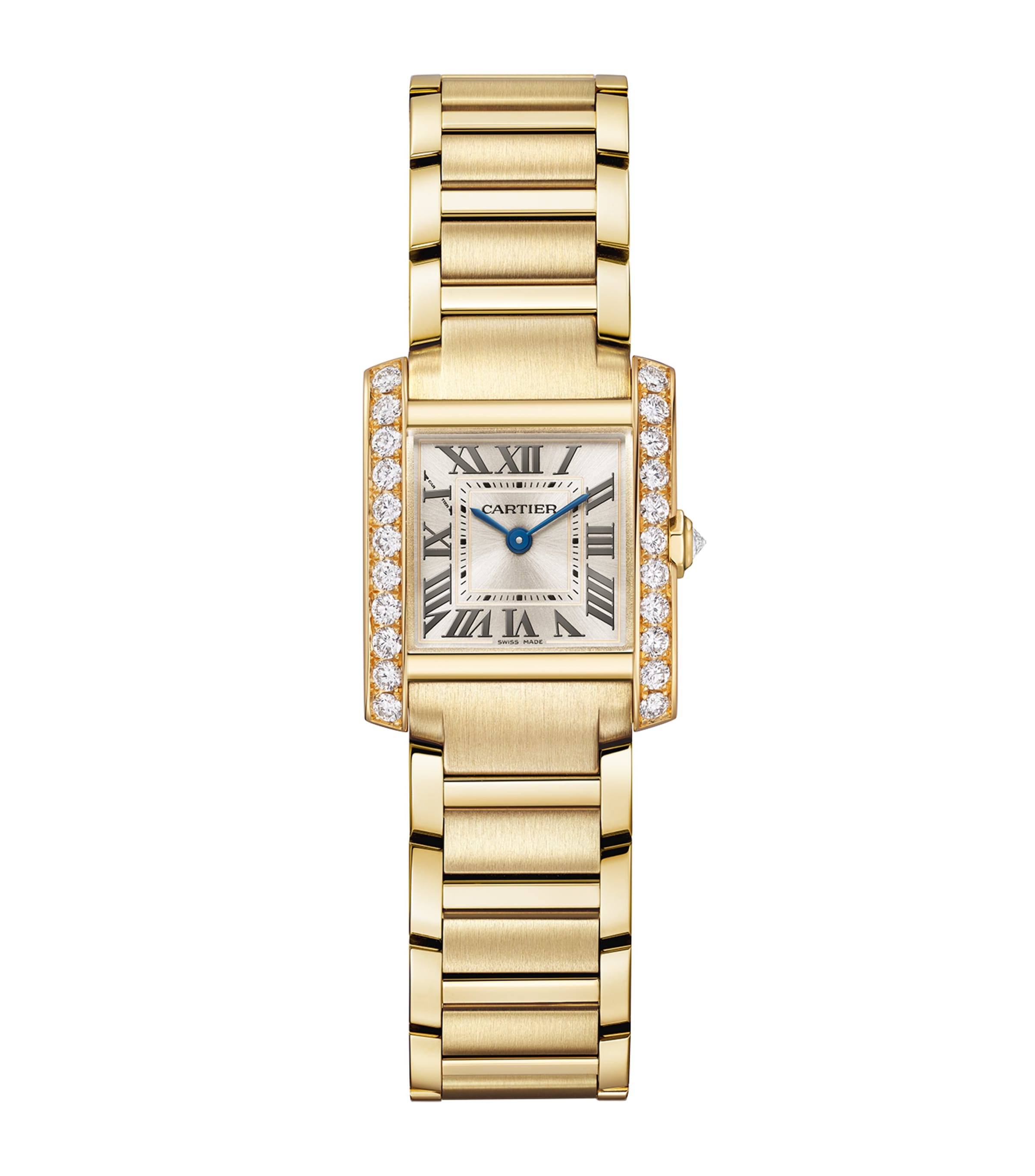 Cartier Small Yellow Gold and Diamond Tank Française Watch 21.2mm Golden