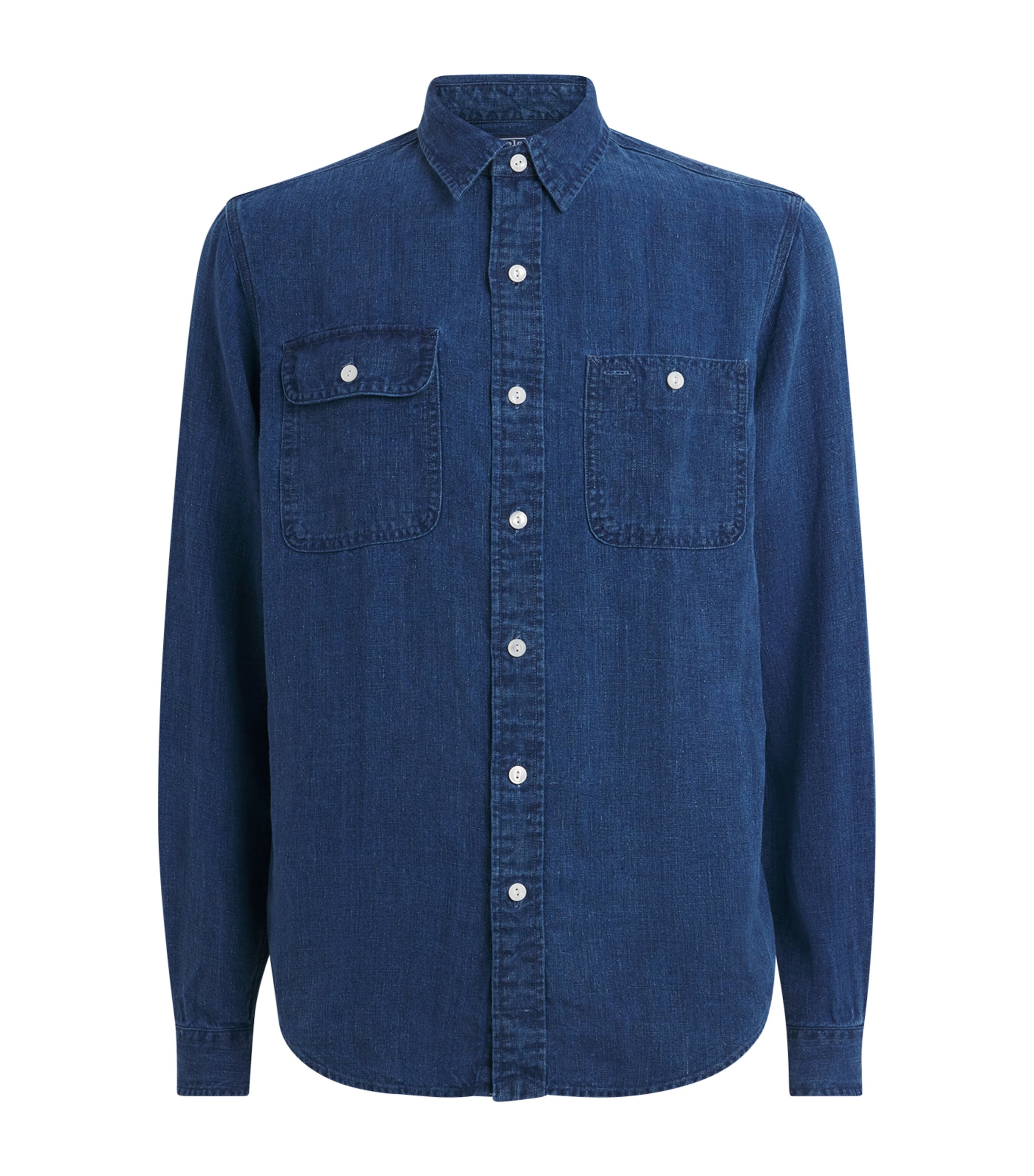 Polo Ralph Lauren Mens Linen Twin-Pocket Shirt Medium Indigo