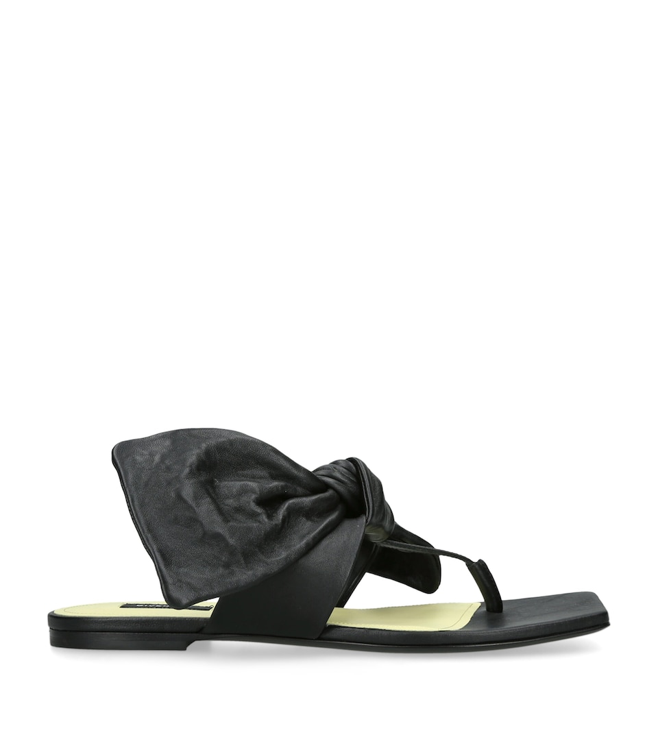 Givenchy Leather Boudoir Bow Sandals Black