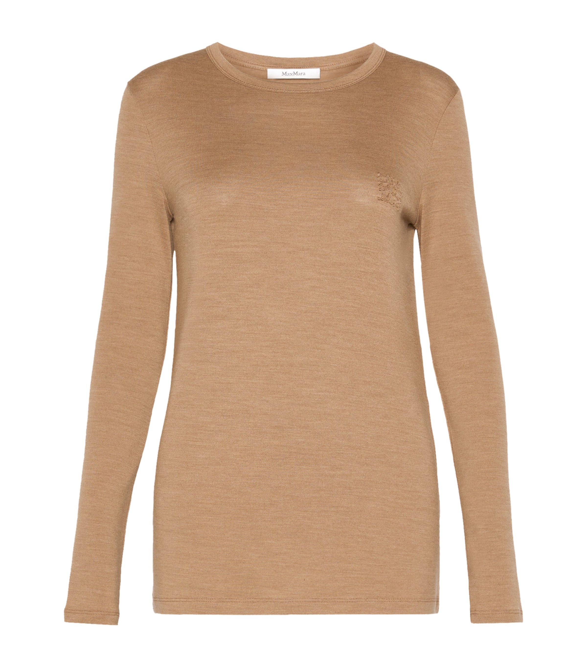 Max Mara Womens Stretch-Virgin Wool Sweater Camel