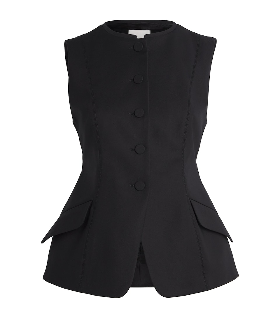 Cotton-Blend Peplum Waistcoat