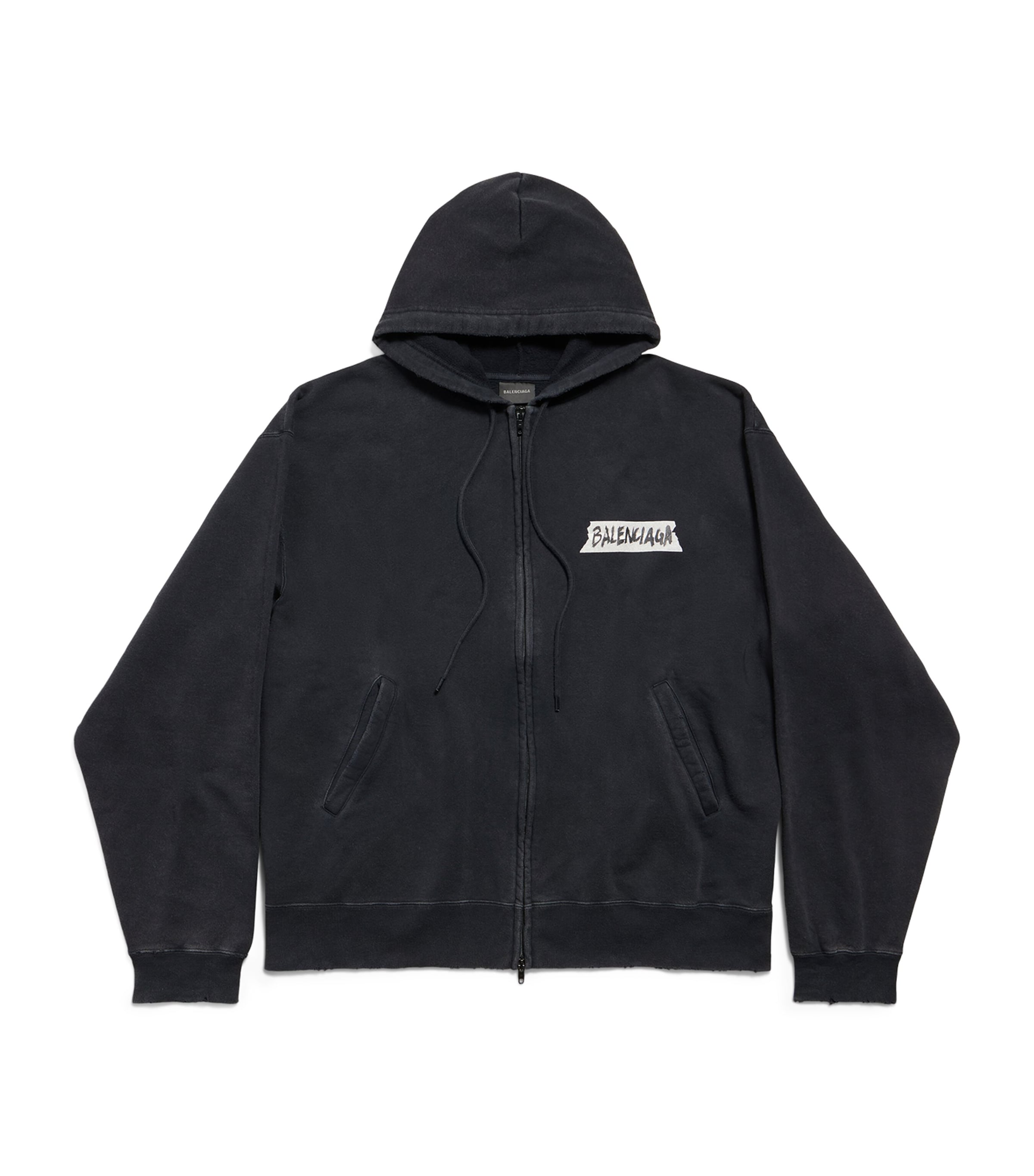 Cotton Masking Tape Logo Hoodie